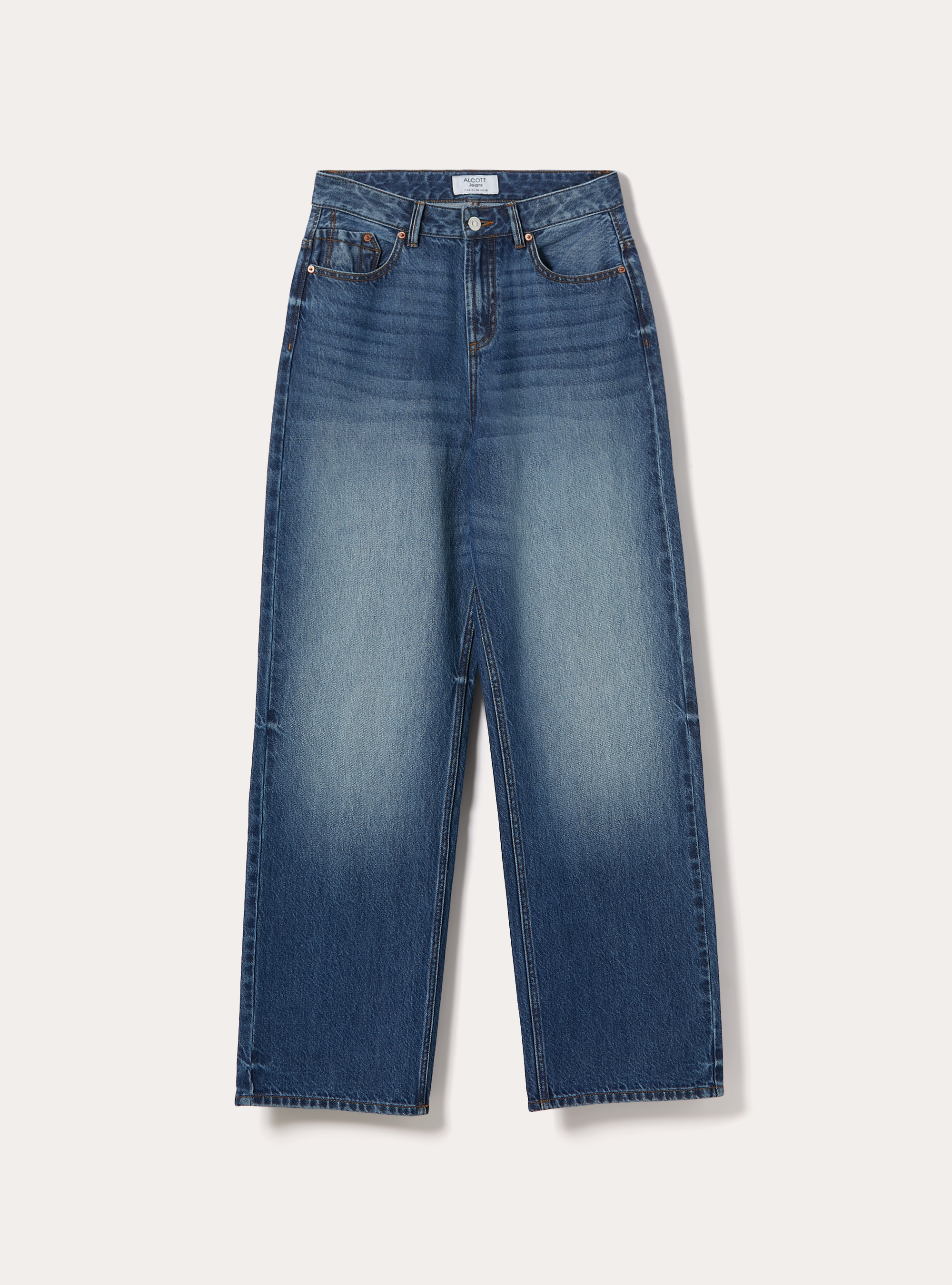 Jeans low wide, D003 MEDIUM BLUE