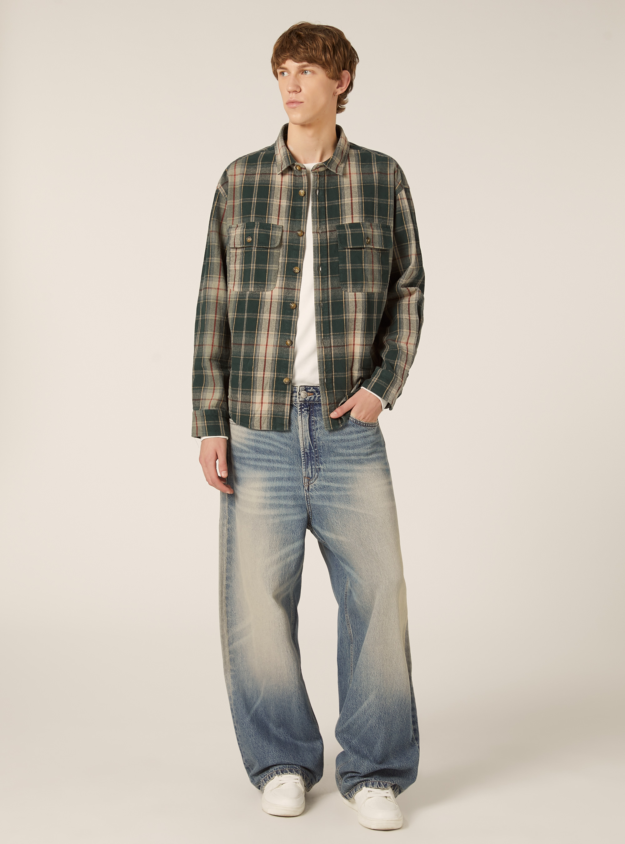 Camicia flanella quadri, GN1 GREEN DARK