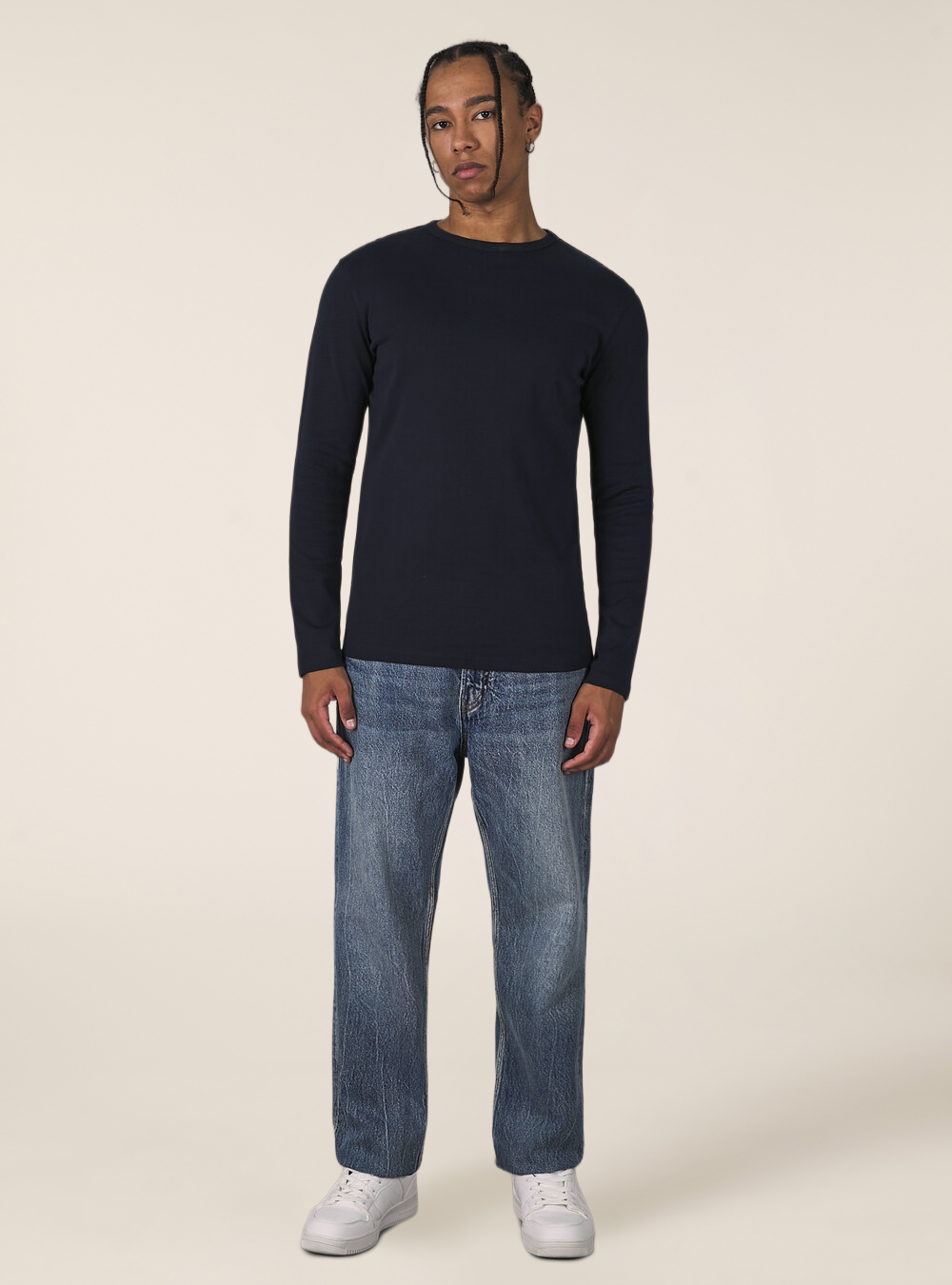 Maglietta a maniche lunghe in cotone, NA1 NAVY DARK