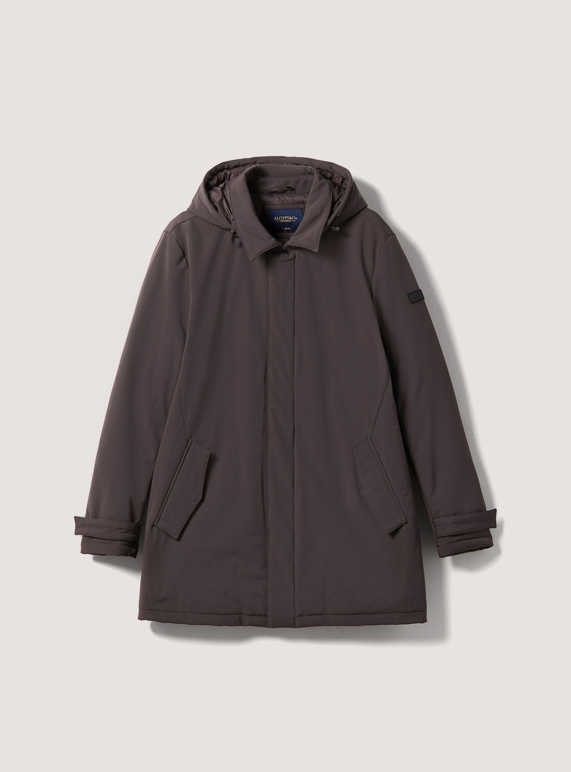 Technical jacket with recycled padding, BR1 BROWN DARK