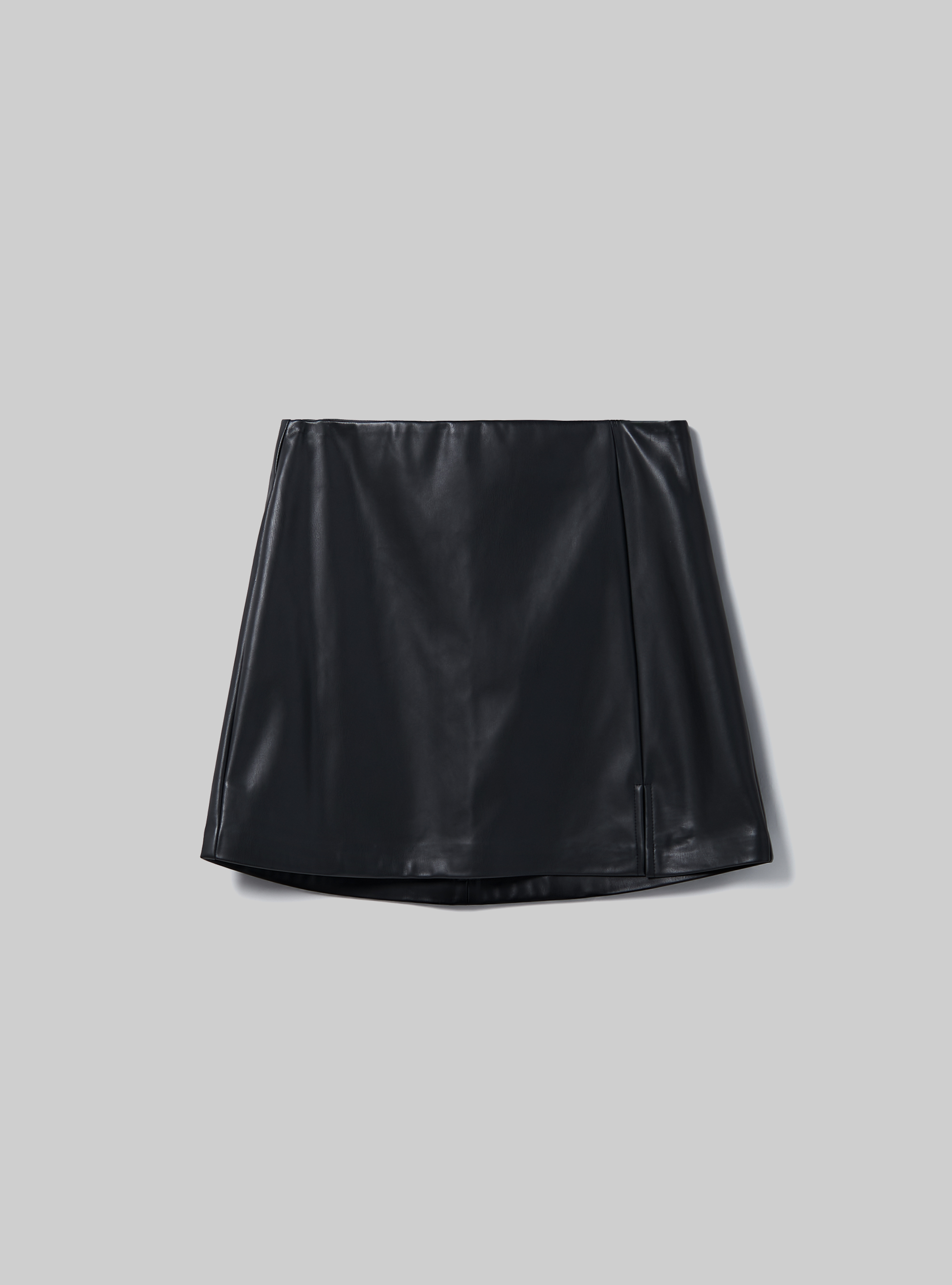 Leather-effect mini skirt, BK1 BLACK