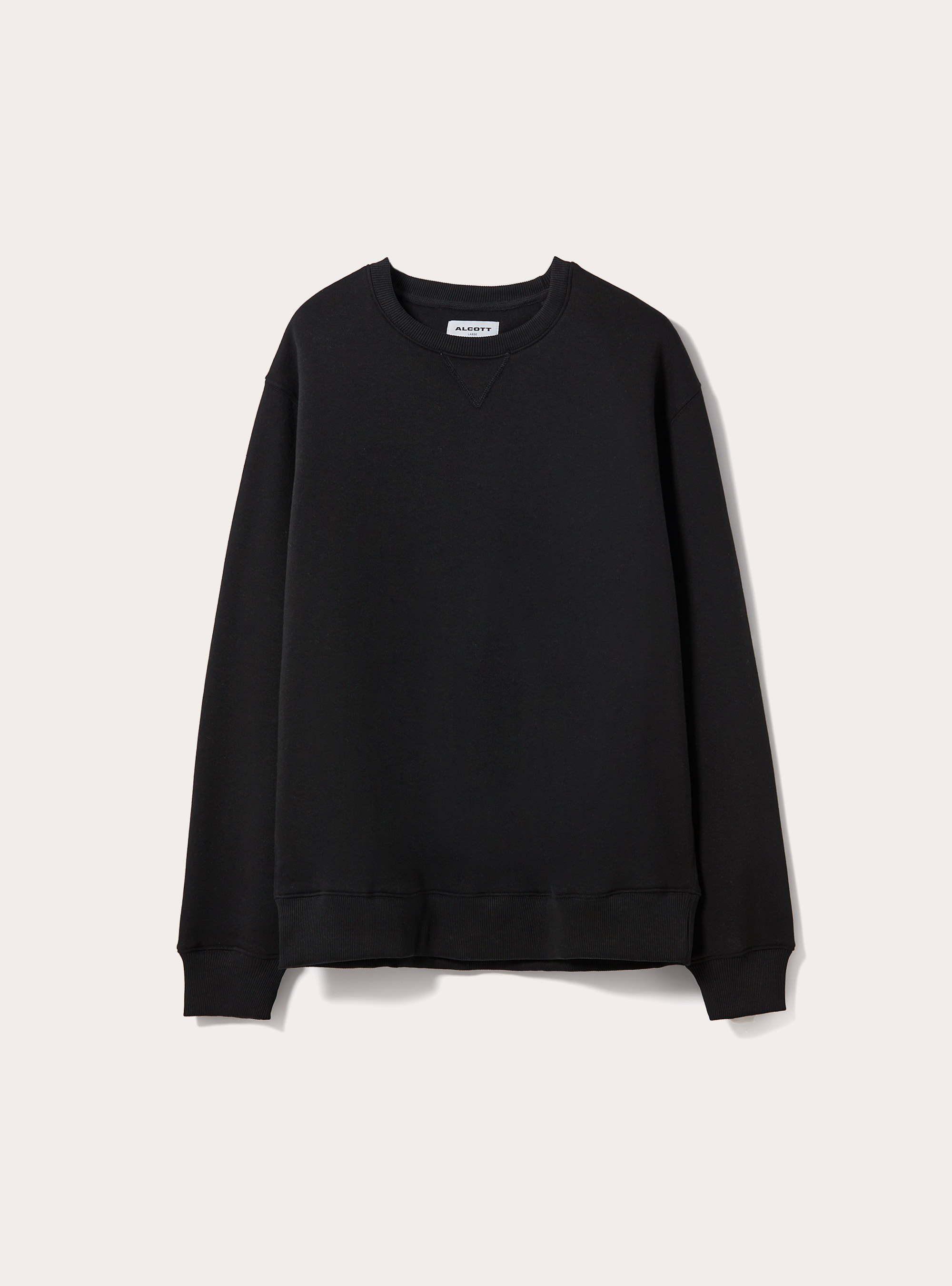 Felpa girocollo tinta unita, BK1 BLACK