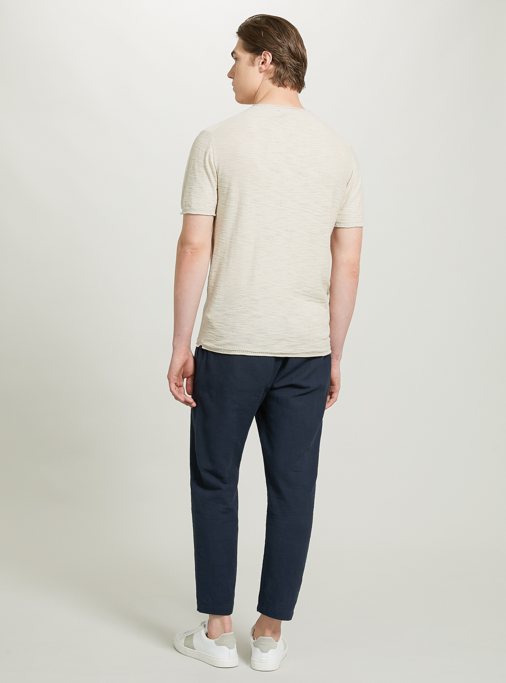 Short-sleeved serafino pullover, BG2 BEIGE MEDIUM