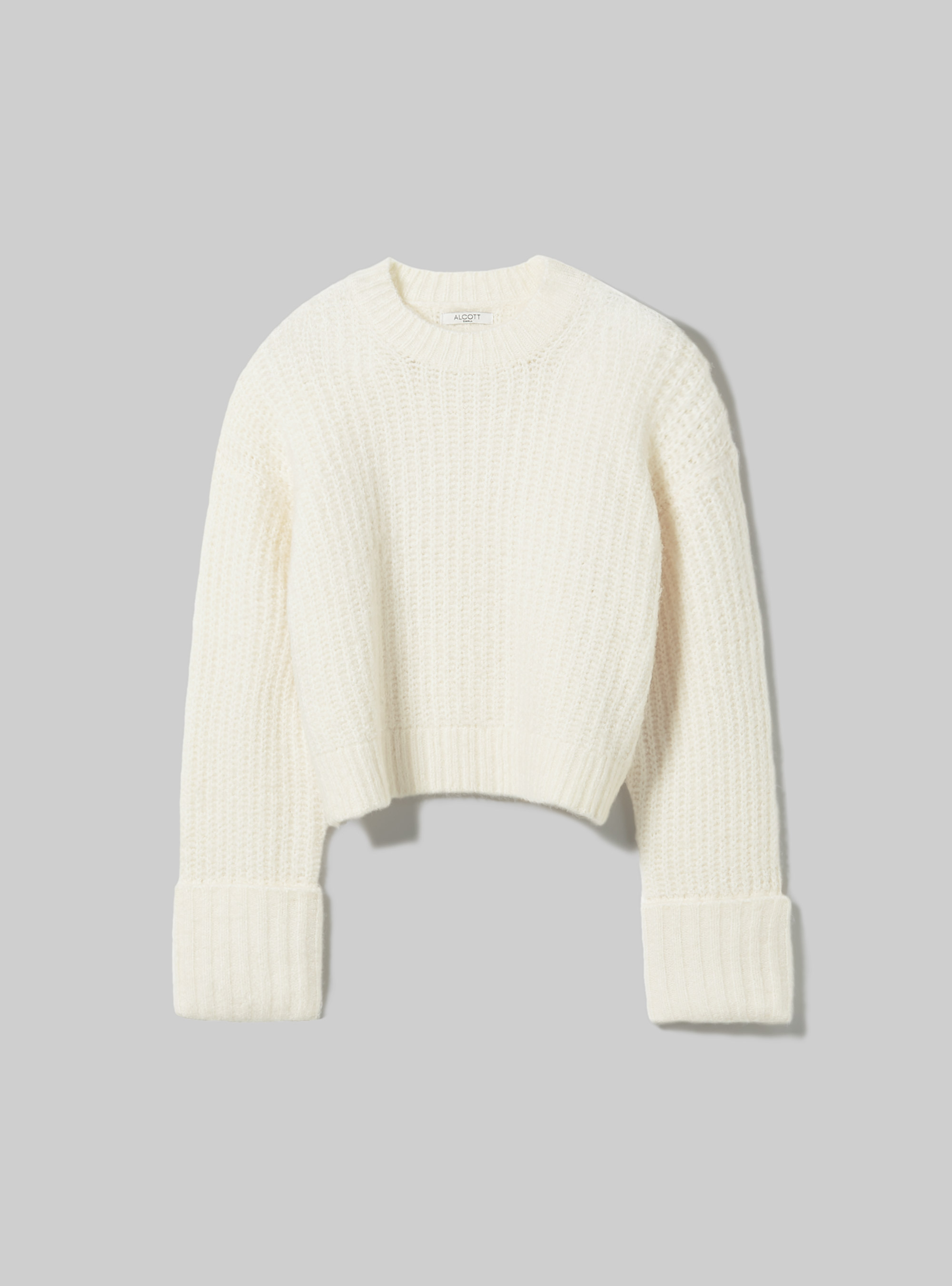 English rib cropped pullover, WH1 OFF WHITE