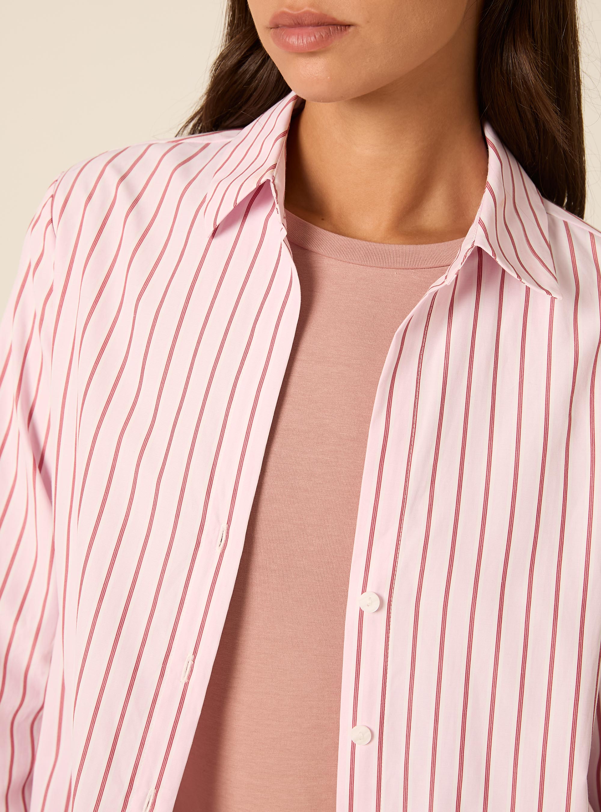 Camicia in popeline a righe, PK2 PINK MEDIUM