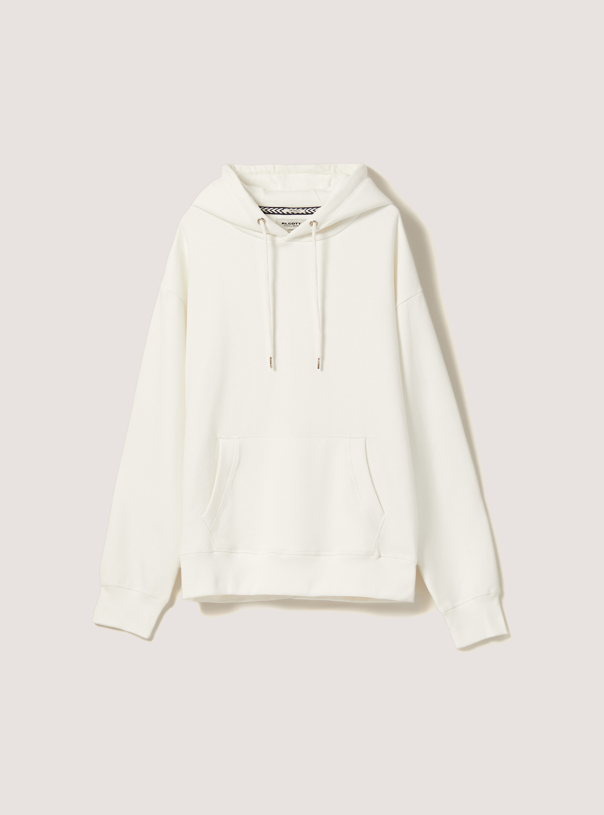 Sweatshirt with hood and pouch pocket, WH2 WHITE