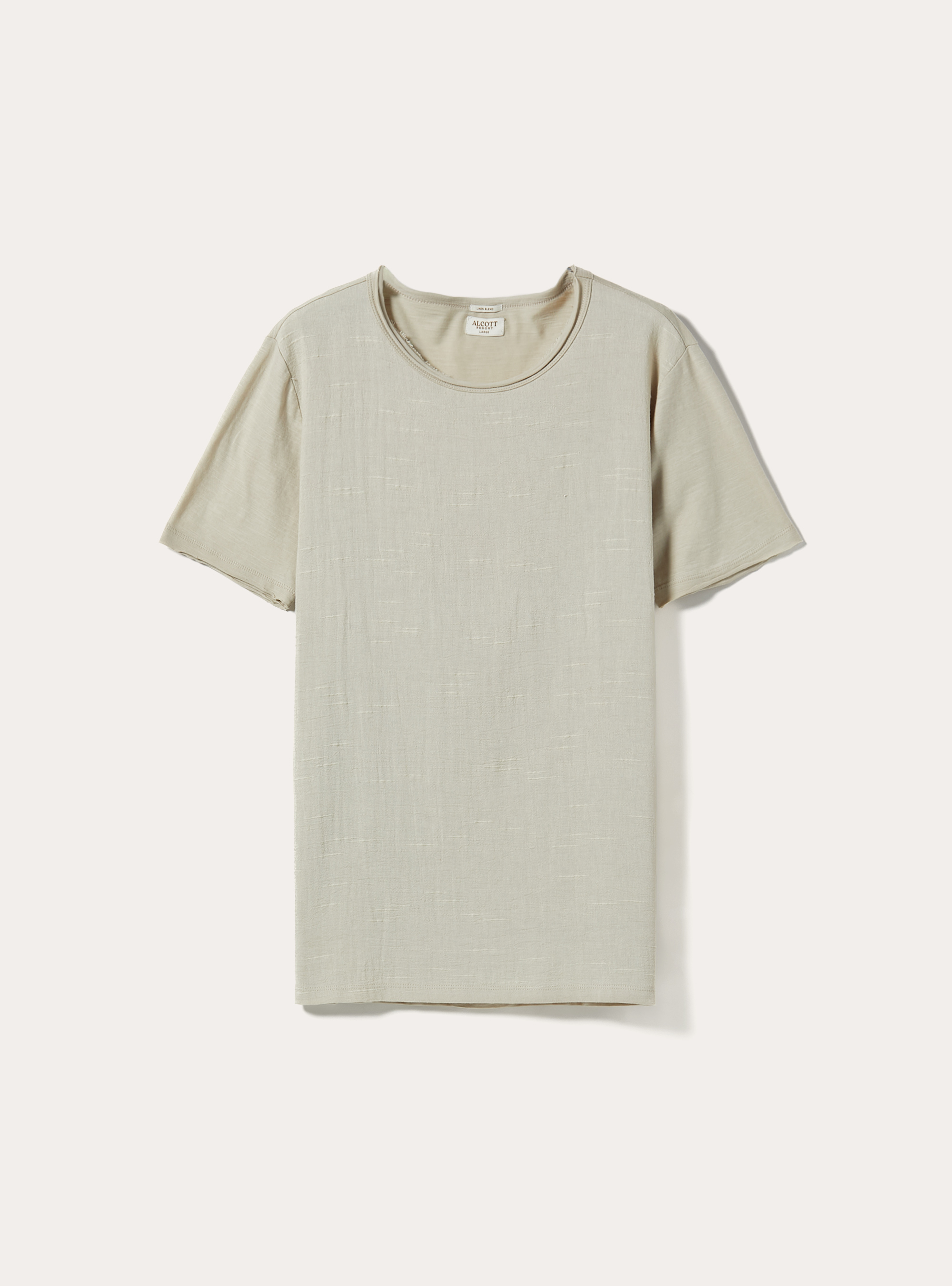 Maglietta in misto lino a maniche corte, BG3 BEIGE LIGHT