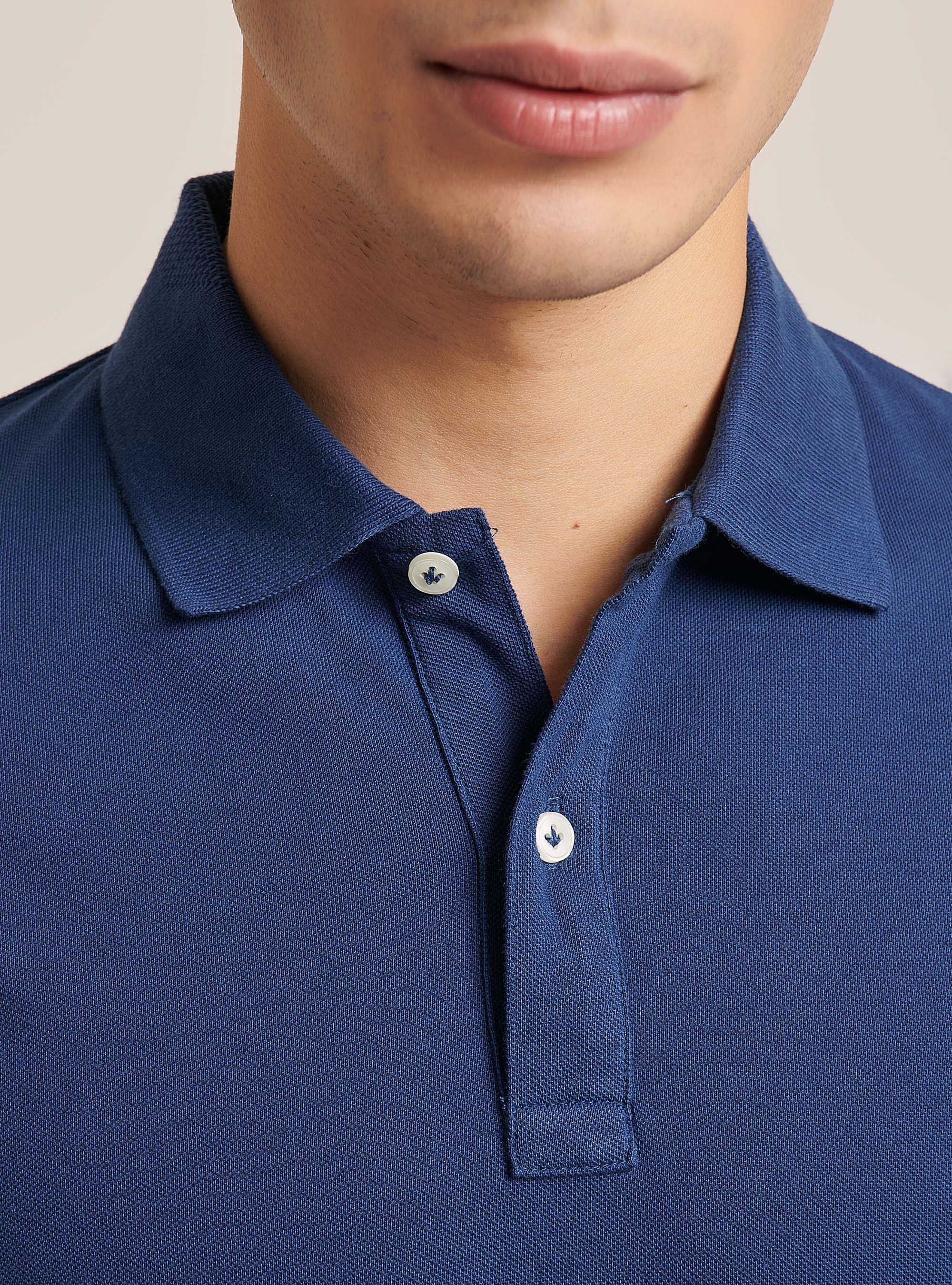 Basic cotton polo shirt, BLUE