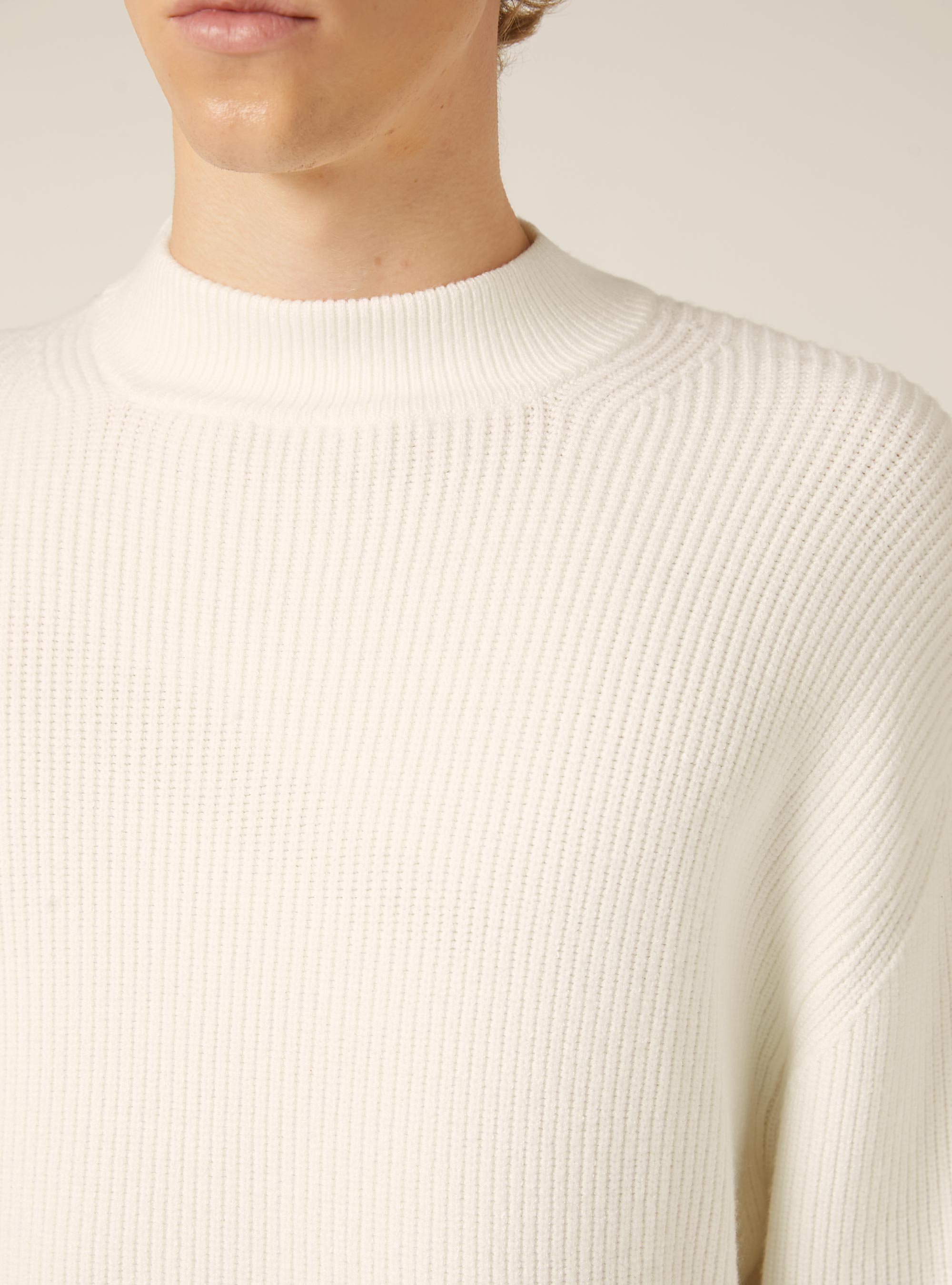 Soft mid-neck pullover, WH2 WHITE