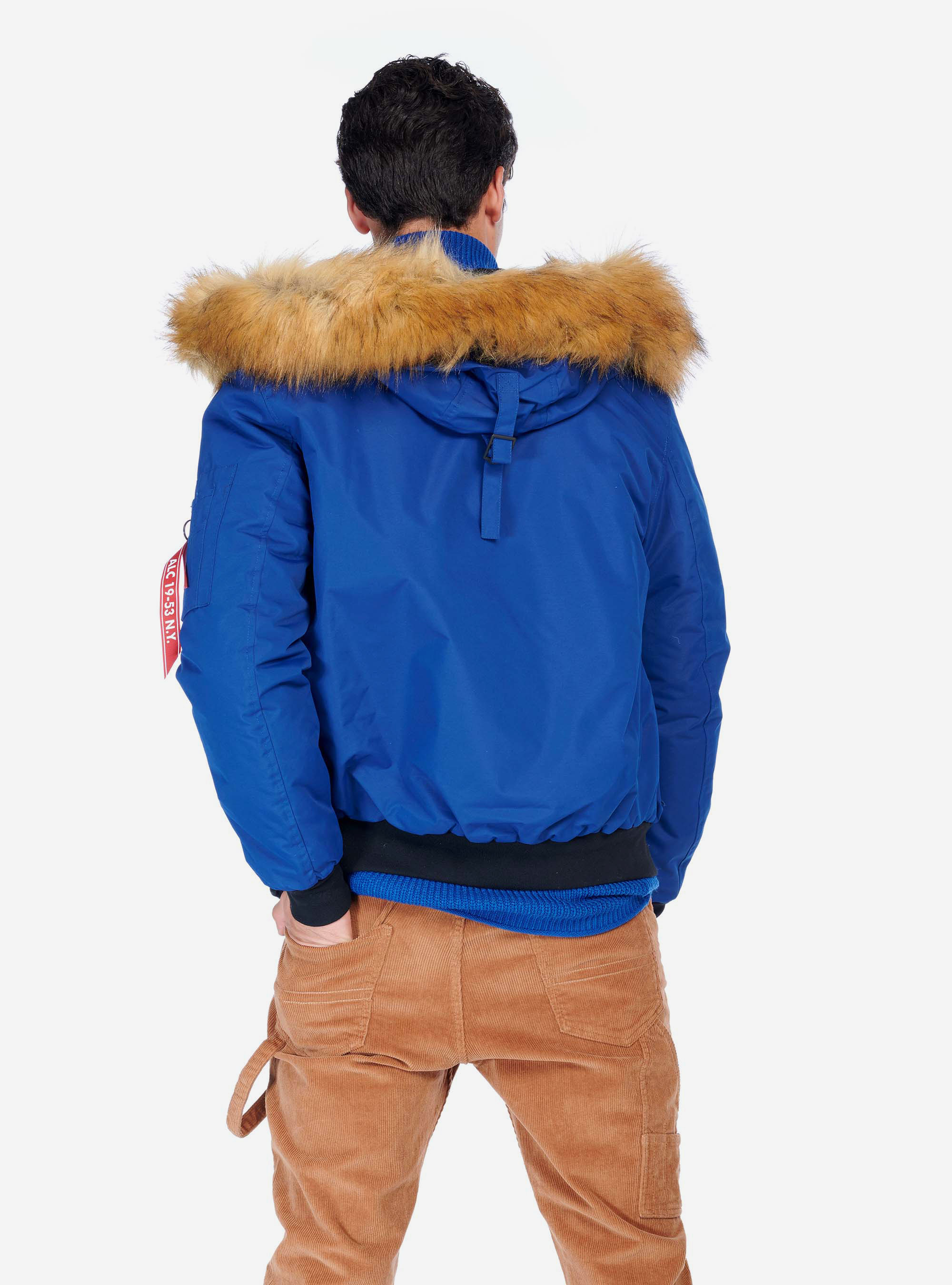 Giubbotto collo pelliccia, BLU ROYAL