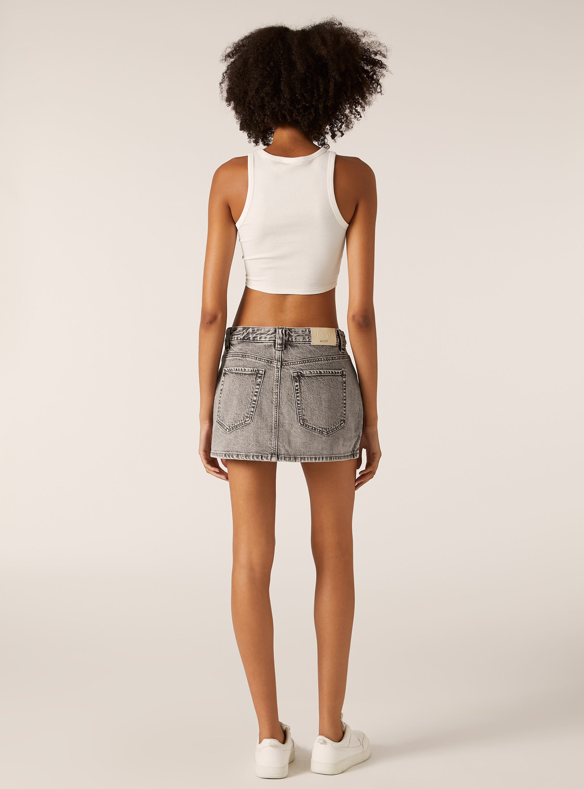 Mini skort in denim, D00G GREY