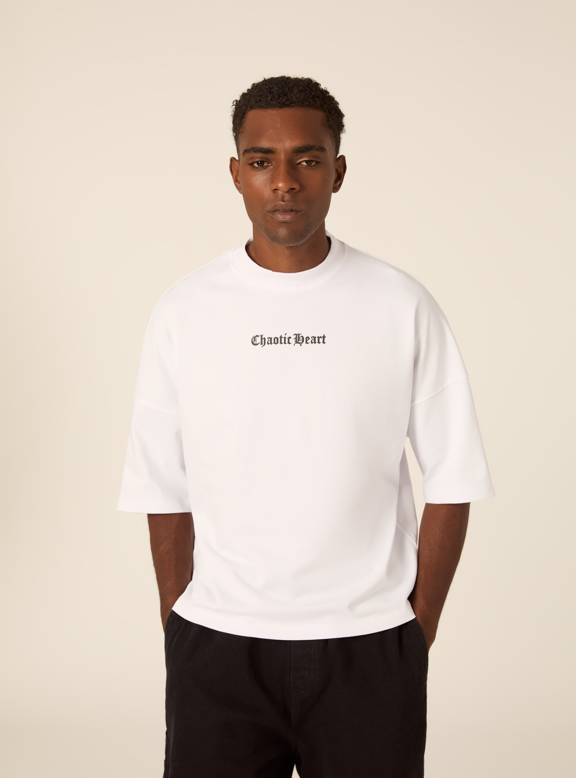 Printed Boxy Fit T-Shirt, WH2 WHITE