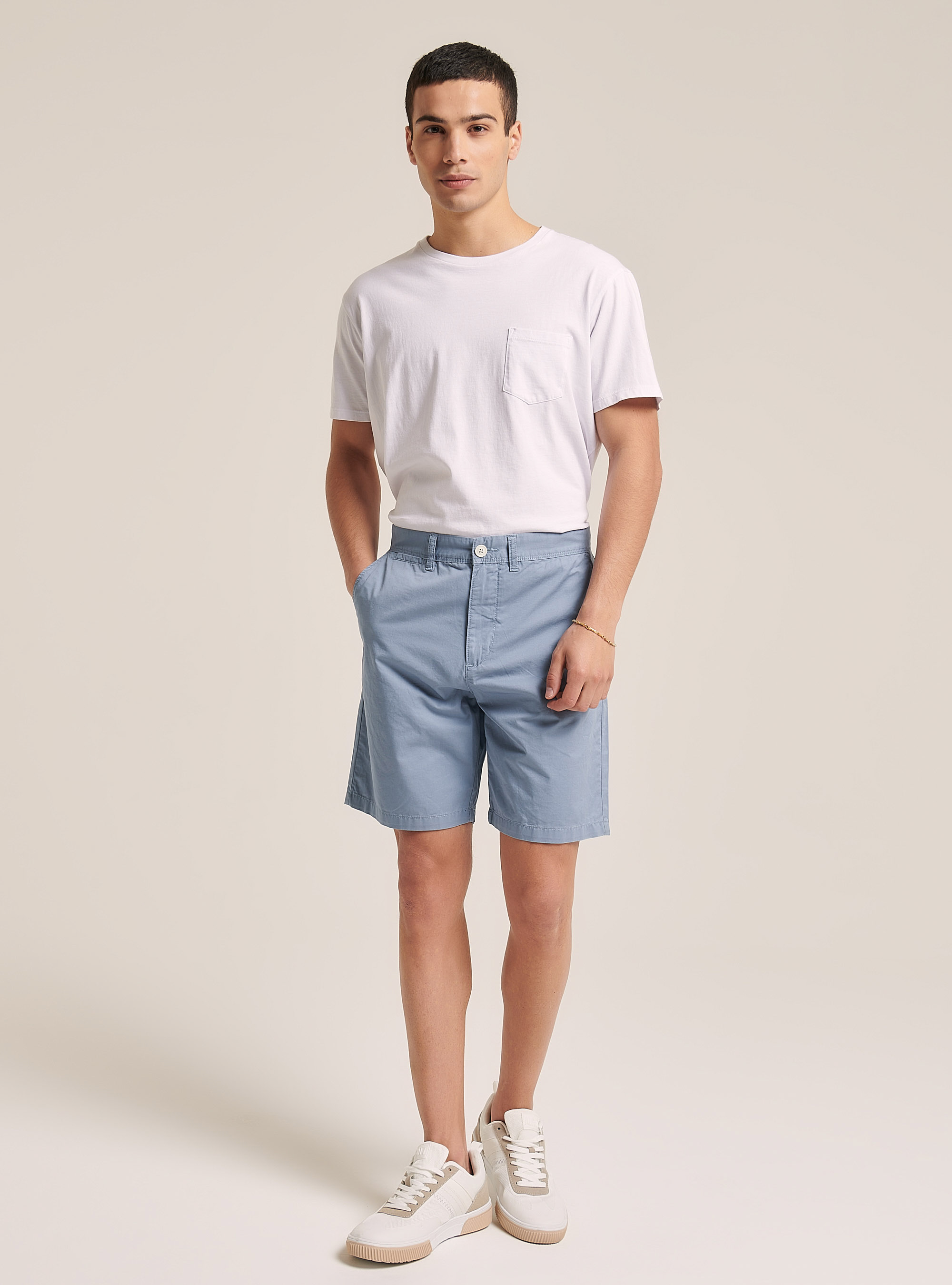 Bermuda en serg&eacute; uni, C1155 AZURRE