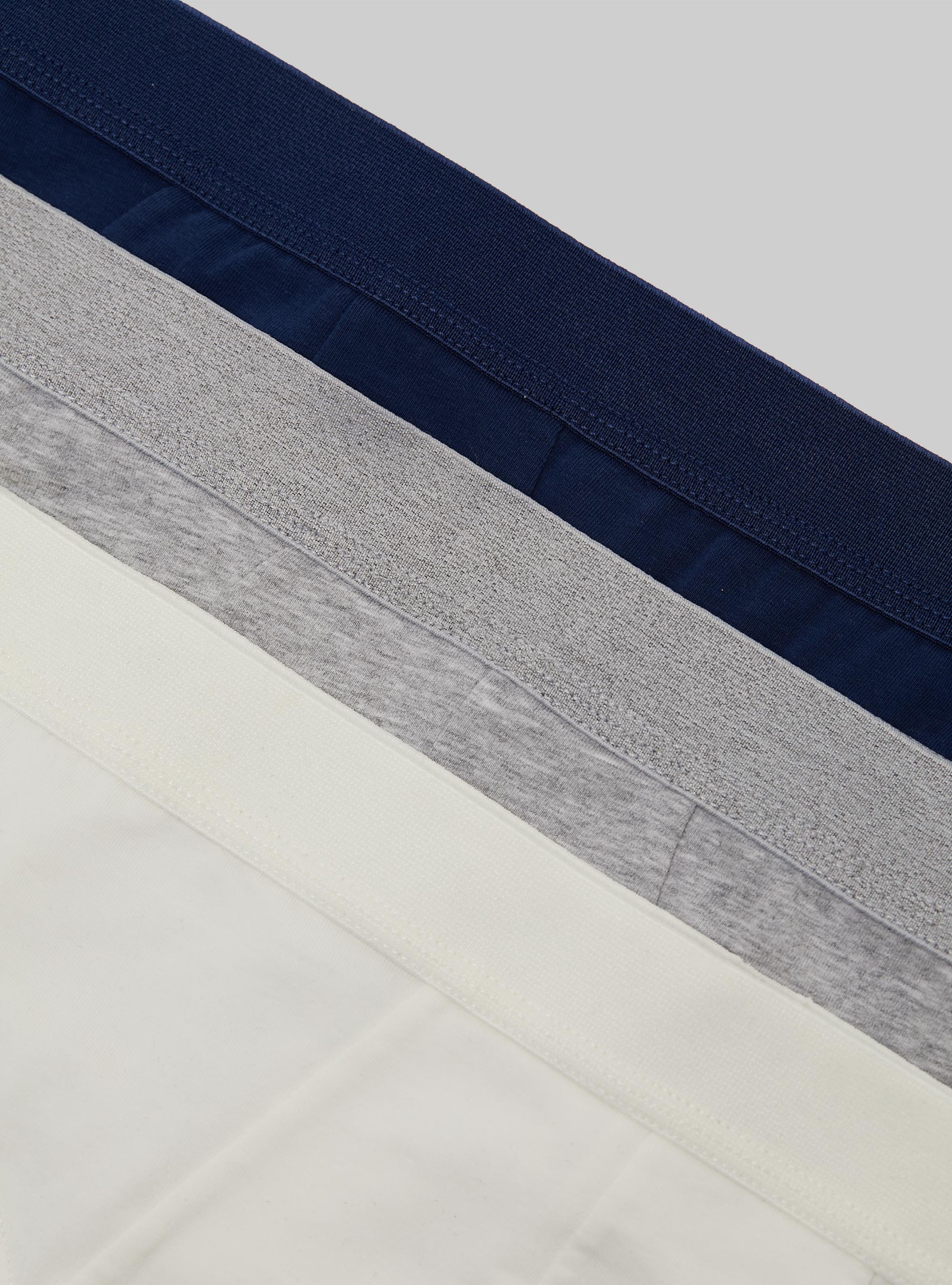 Set of 3 stretch cotton briefs, MGY2/NA2/WH2