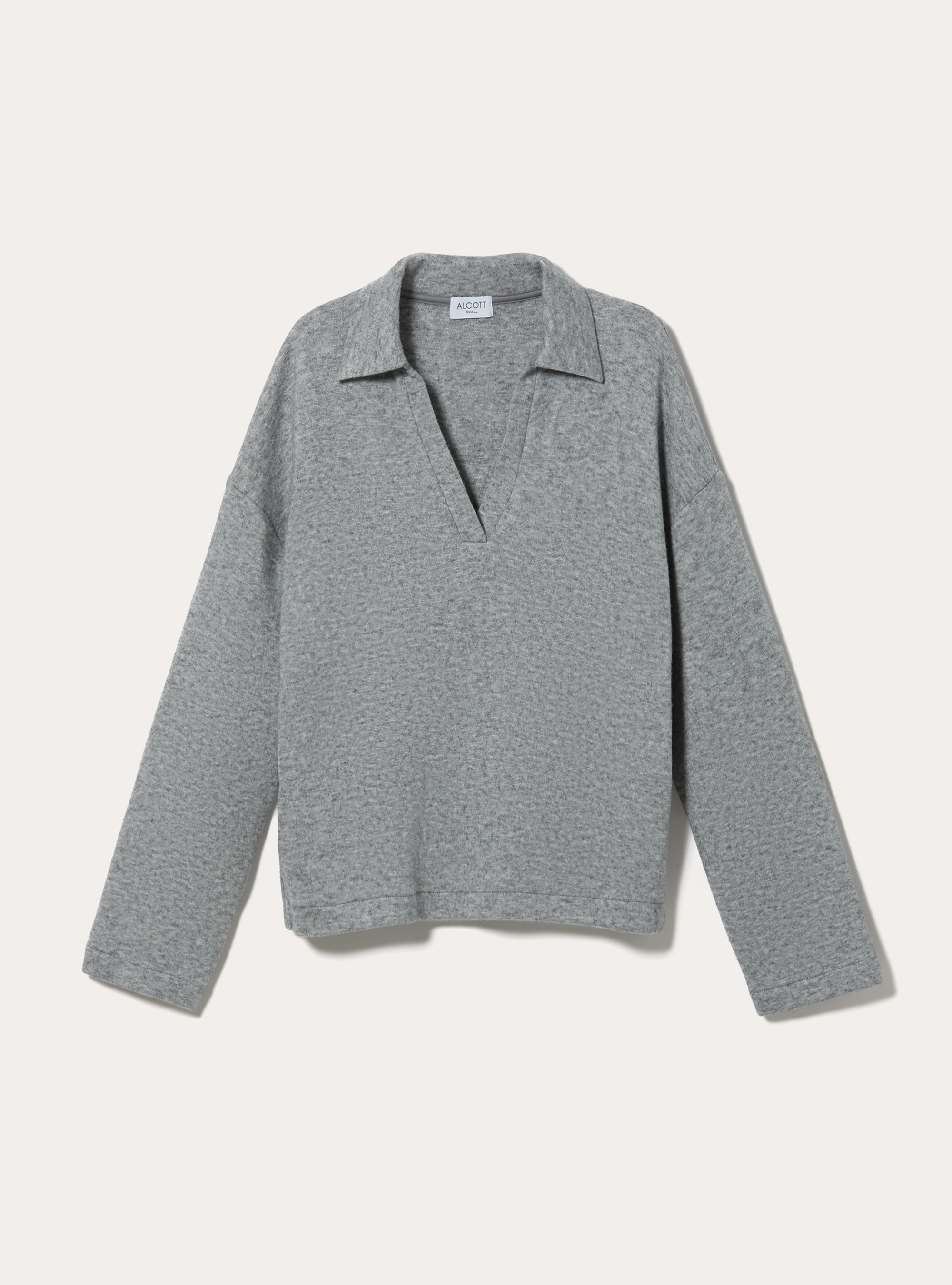 Soft touch jumper with polo neck, MGY3 GREY MEL LIGHT