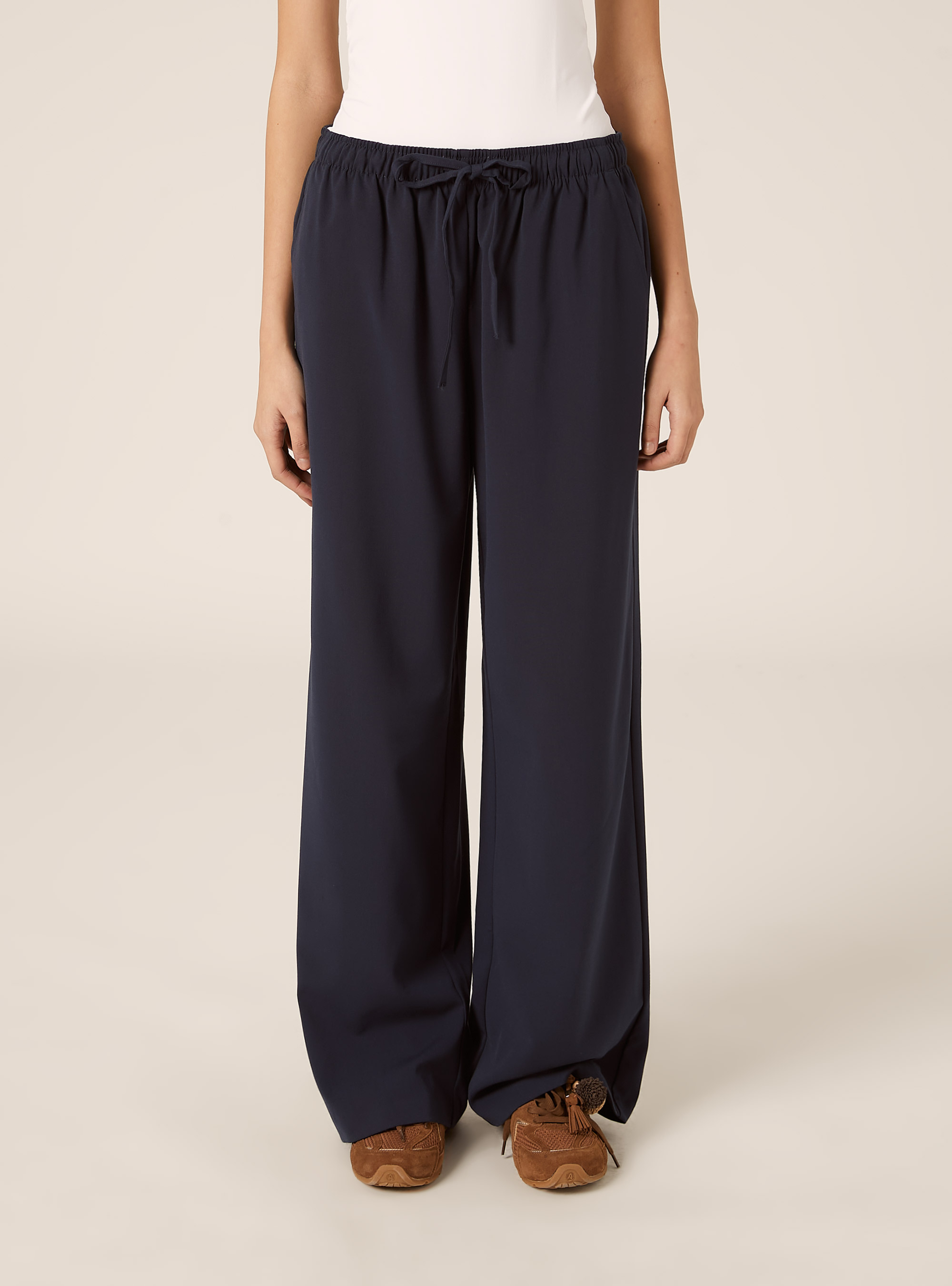 Pantaloni a gamba larga con coulisse, NA2 NAVY MEDIUM