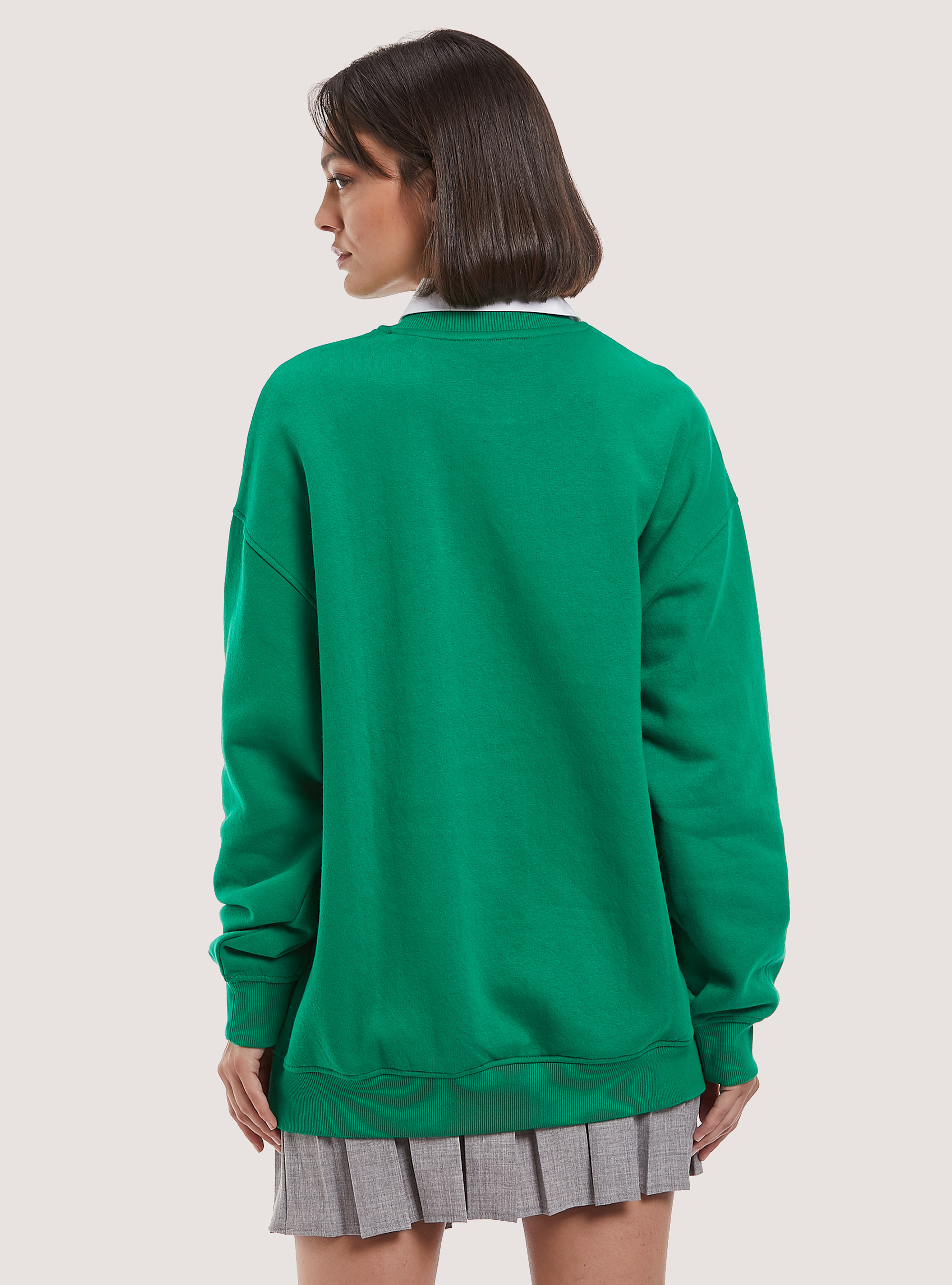 Sweatshirt with oversize college print, GN2 GREEN MEDIUM