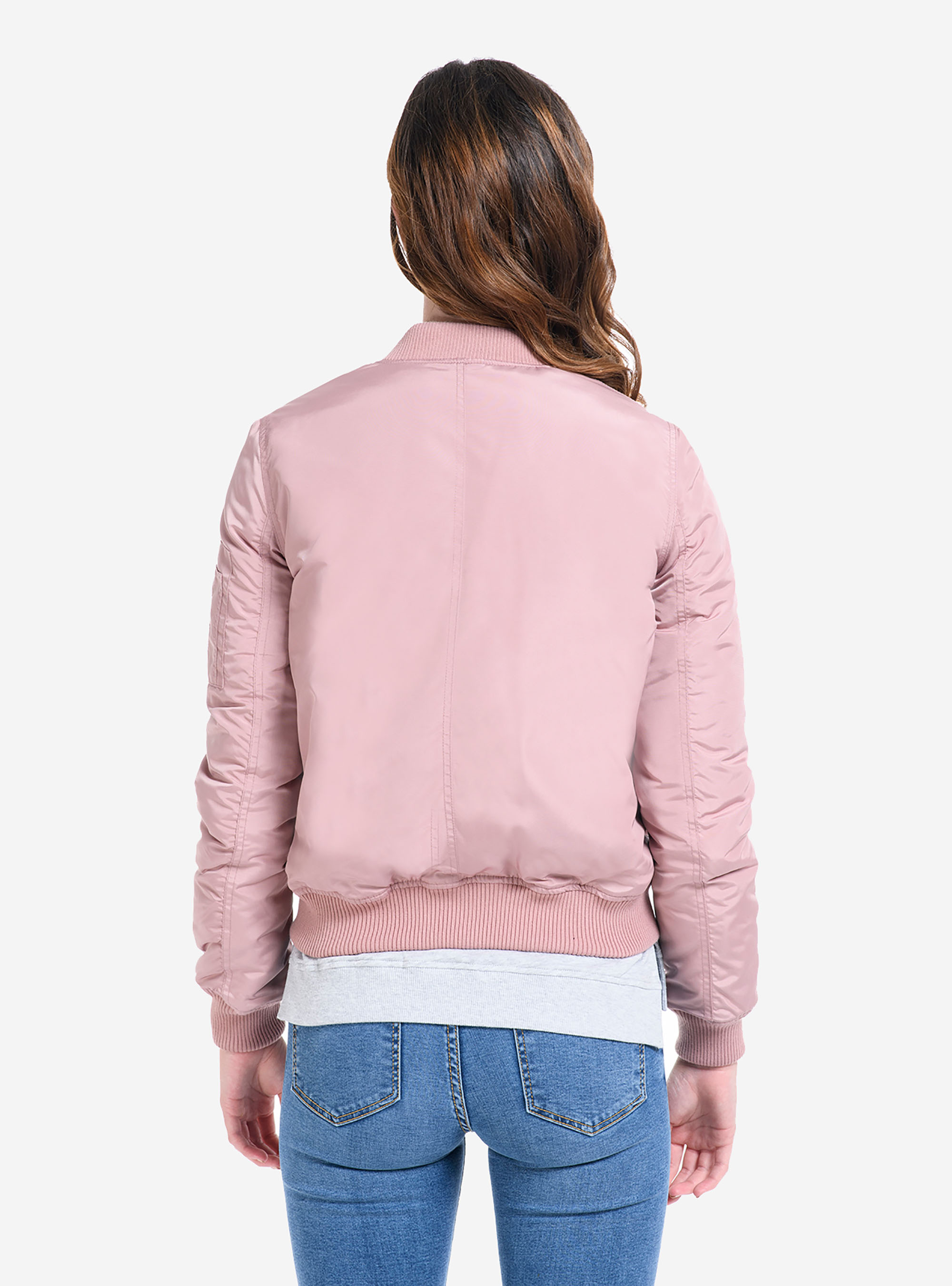 SATINATED BOMBER, PINK