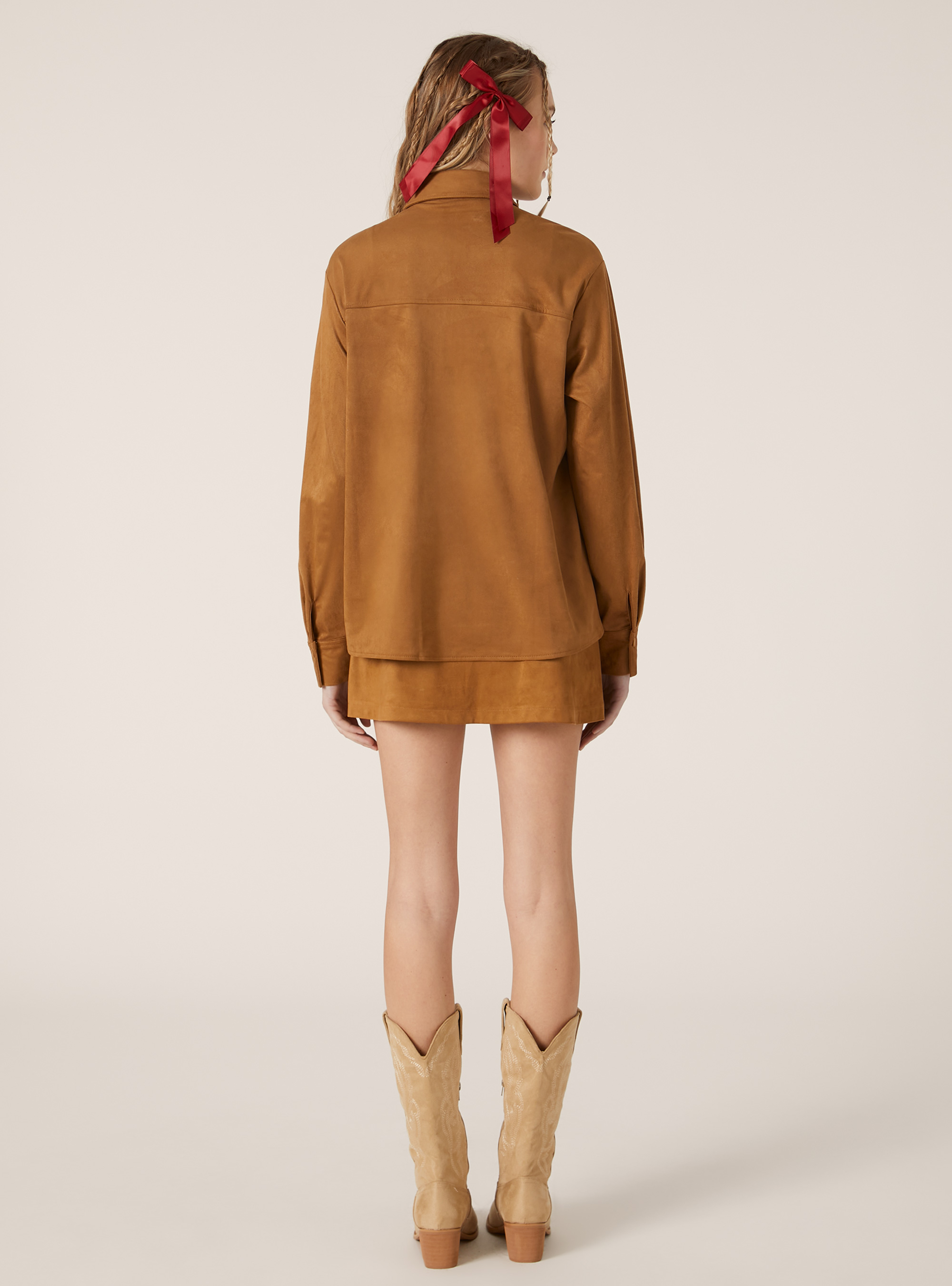 Camicia effetto suede, TB2 TOBACCO MEDIUM