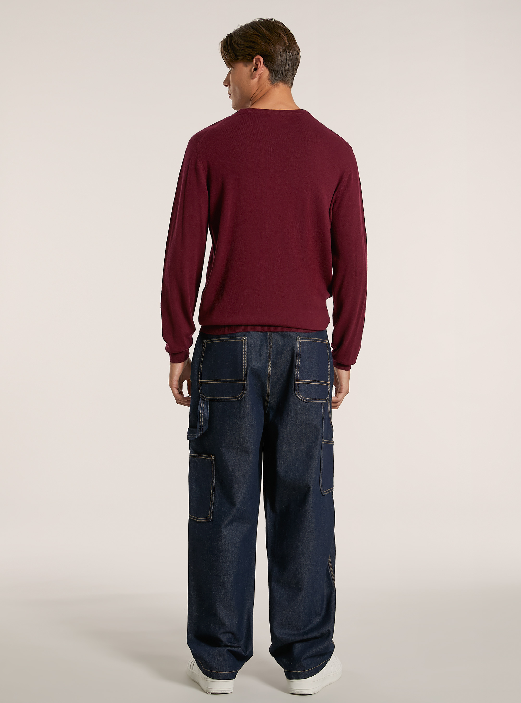 Cashmere-blend pullover, BO2 BORDEAUX MEDIUM