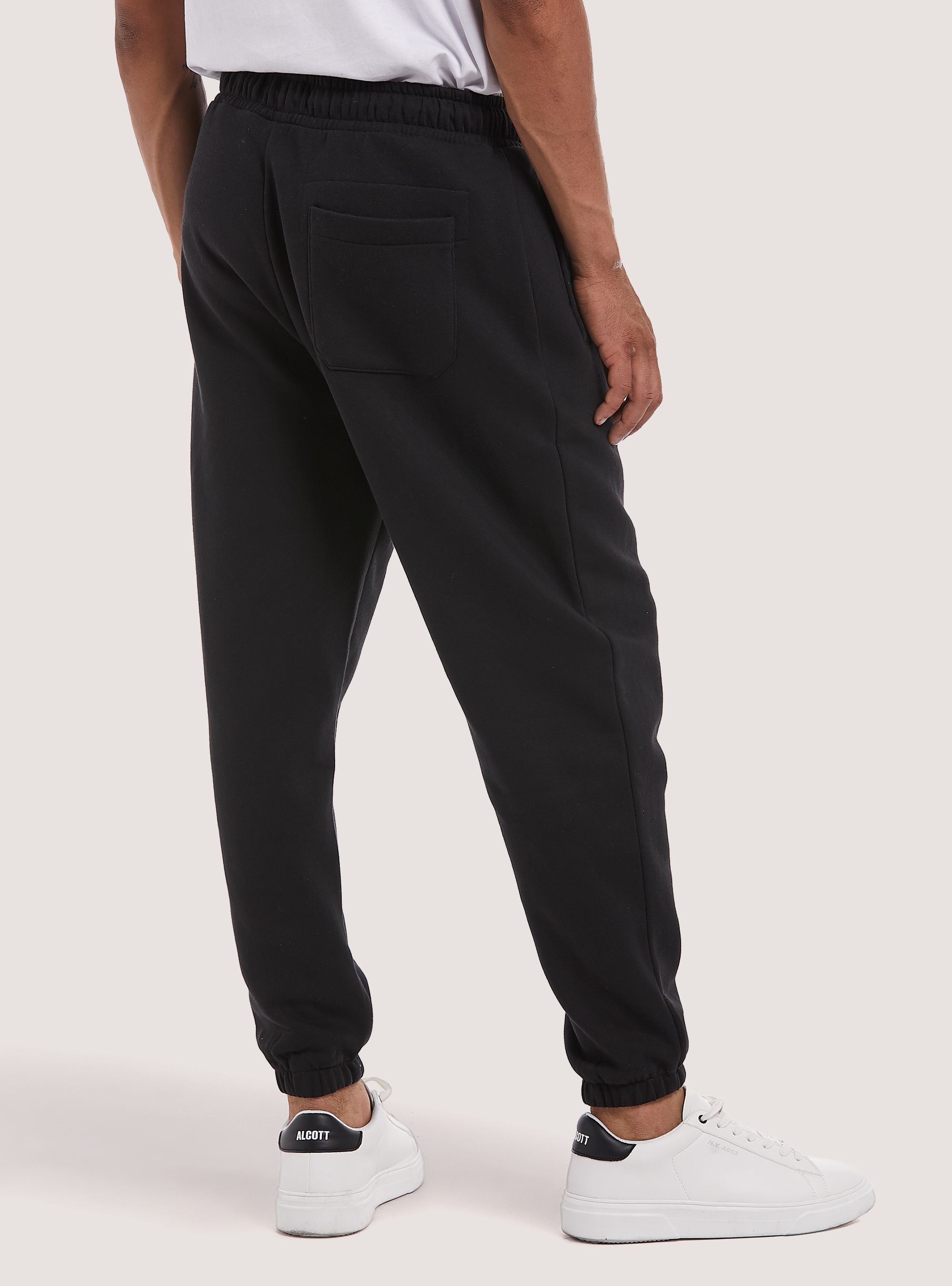 Plush jogger trousers, BK1 BLACK