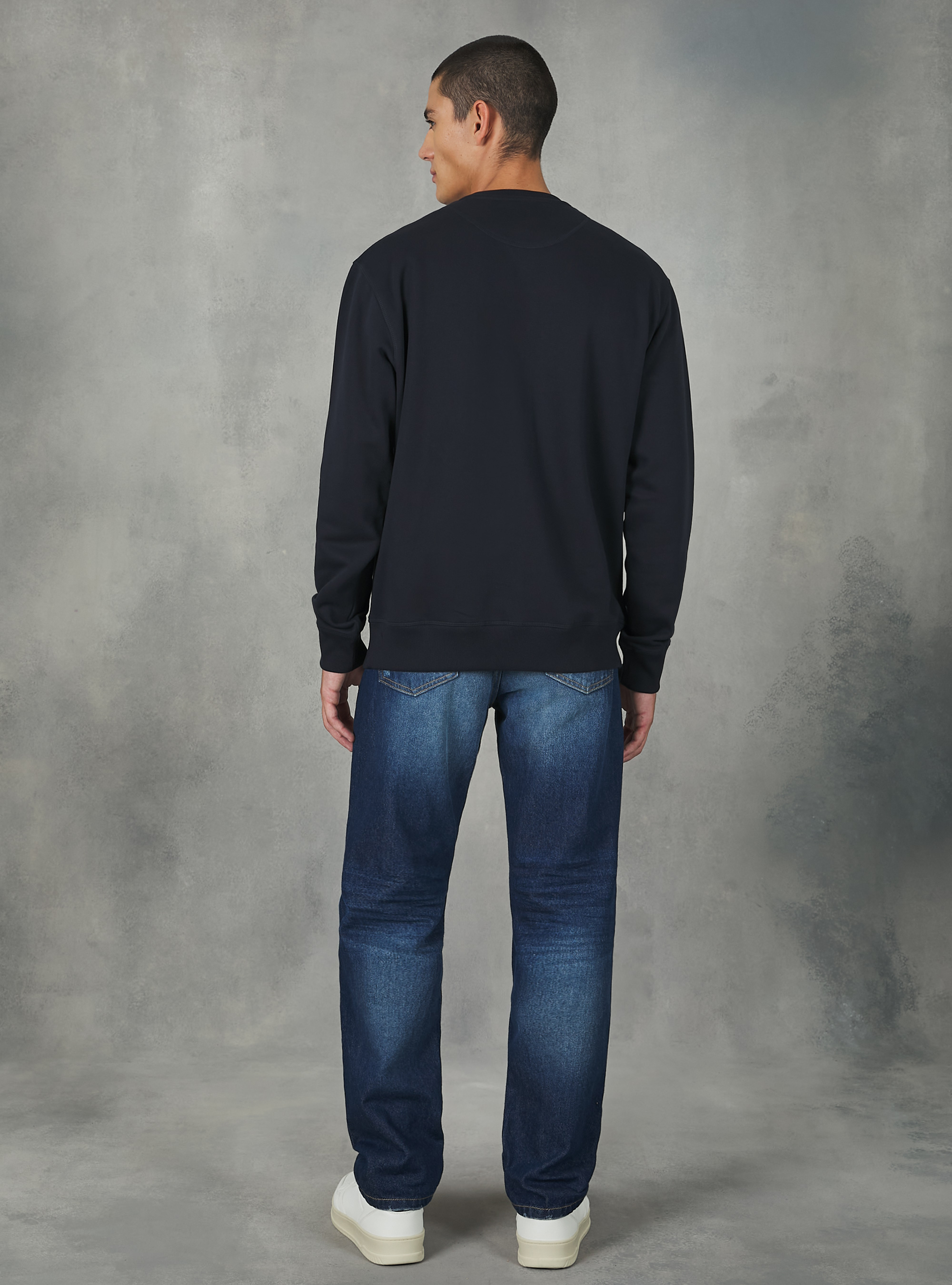 Sweat &agrave; col ras du cou avec imprim&eacute; universitaire, NA1 NAVY DARK