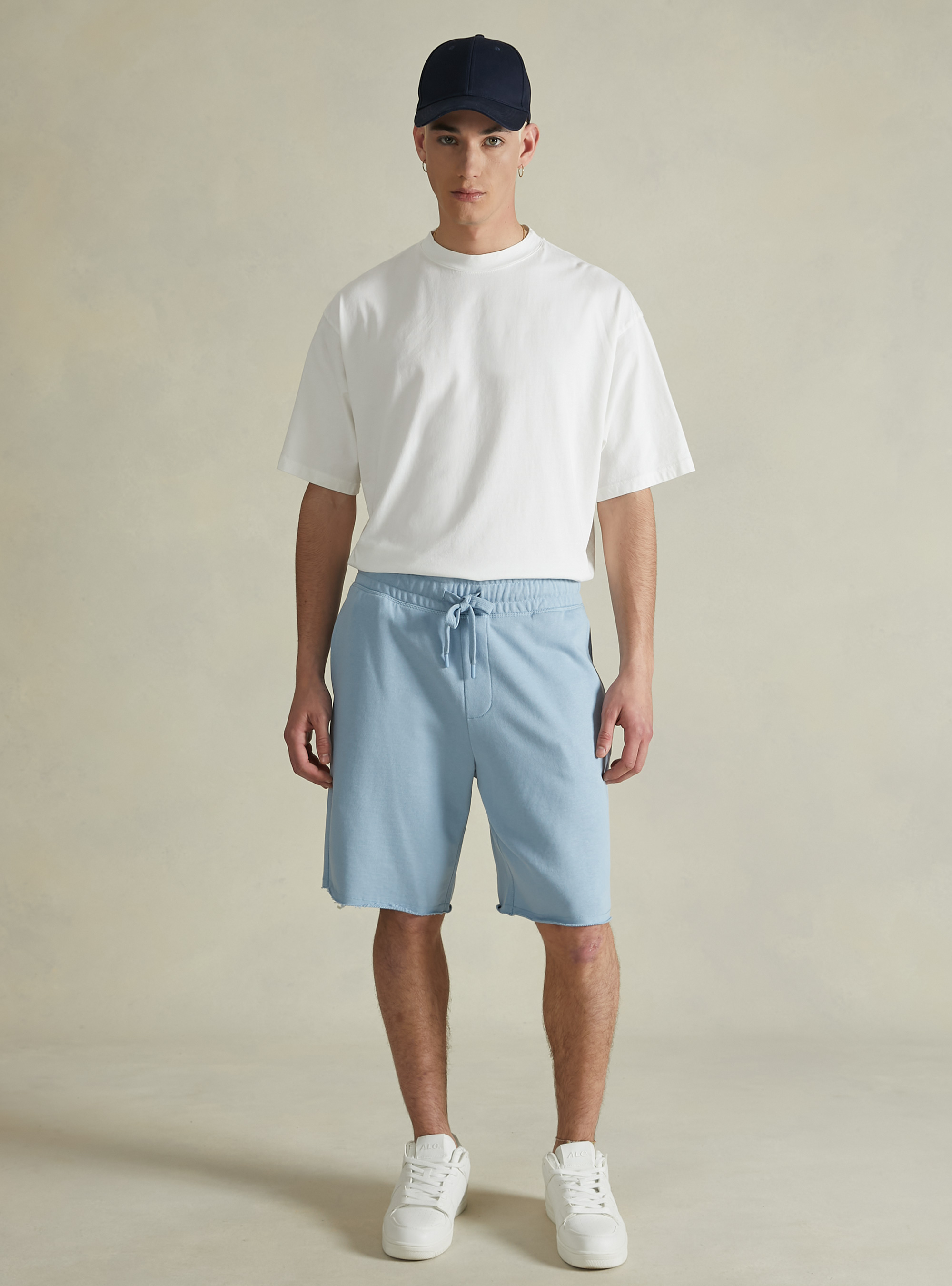 Cotton jogger bermuda shorts, AZ3 AZURE LIGHT