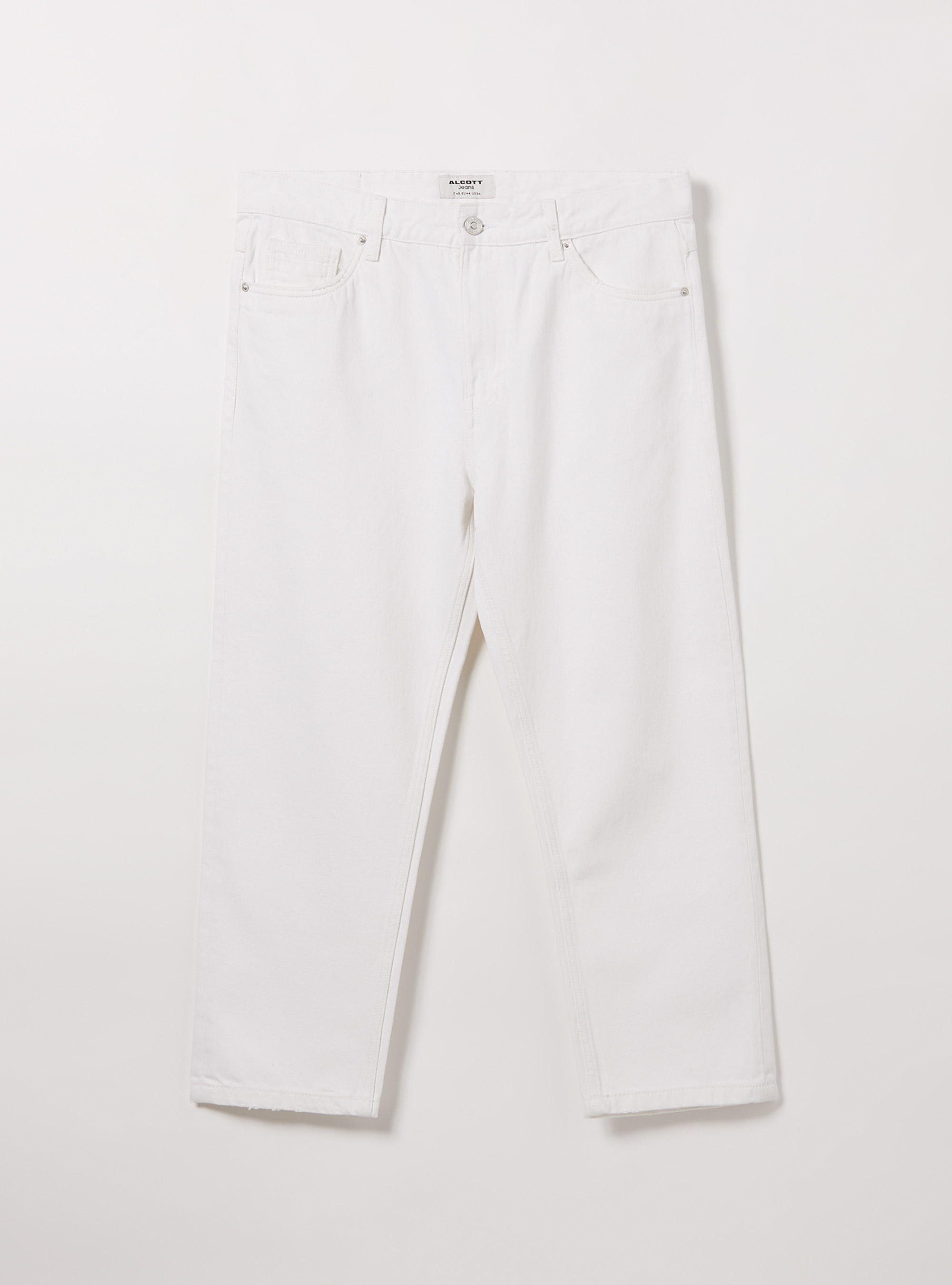 Relaxed fit twill trousers, WH1 OFF WHITE