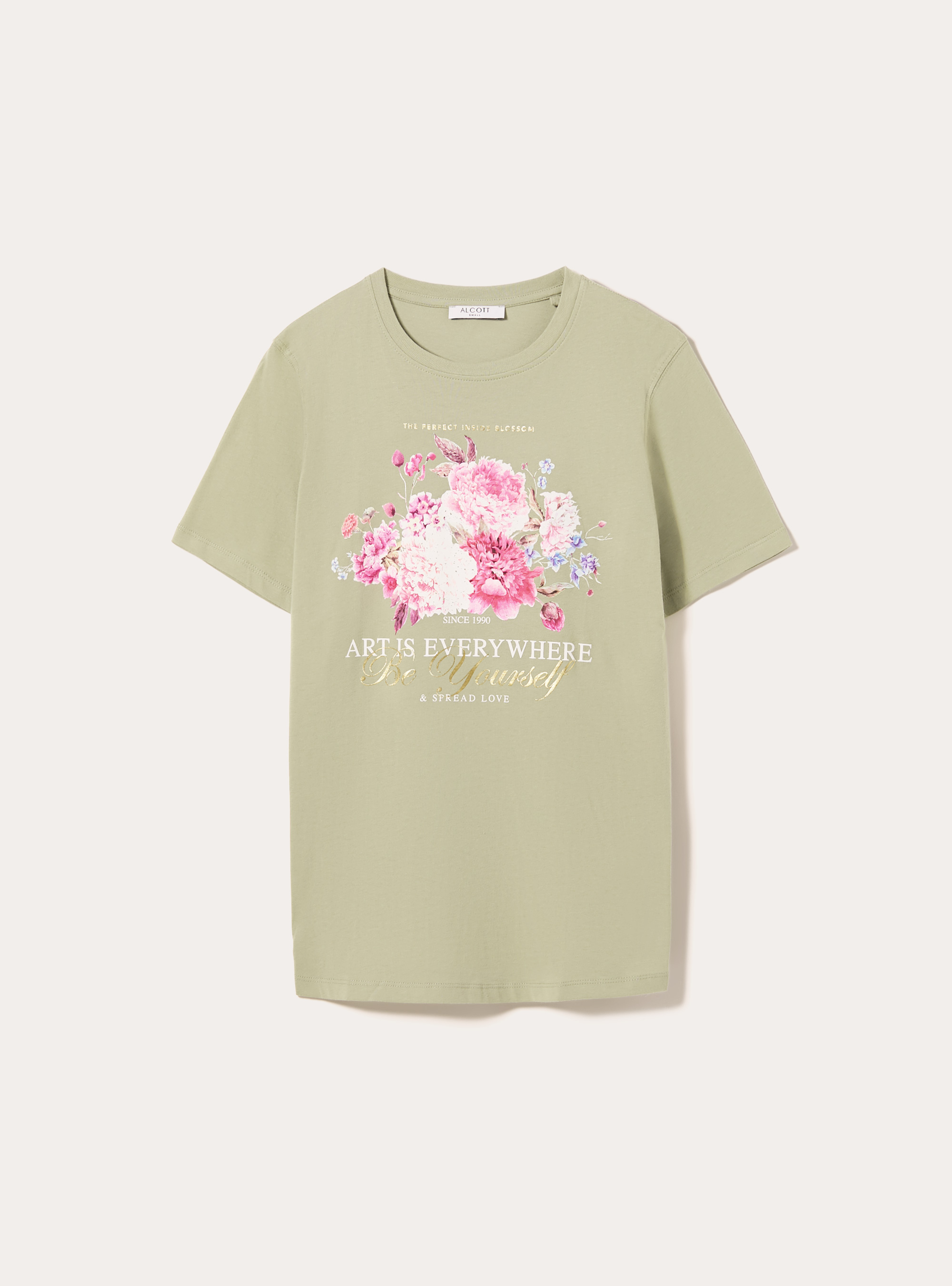 Metallic print t-shirt, SG3 SAGE LIGHT
