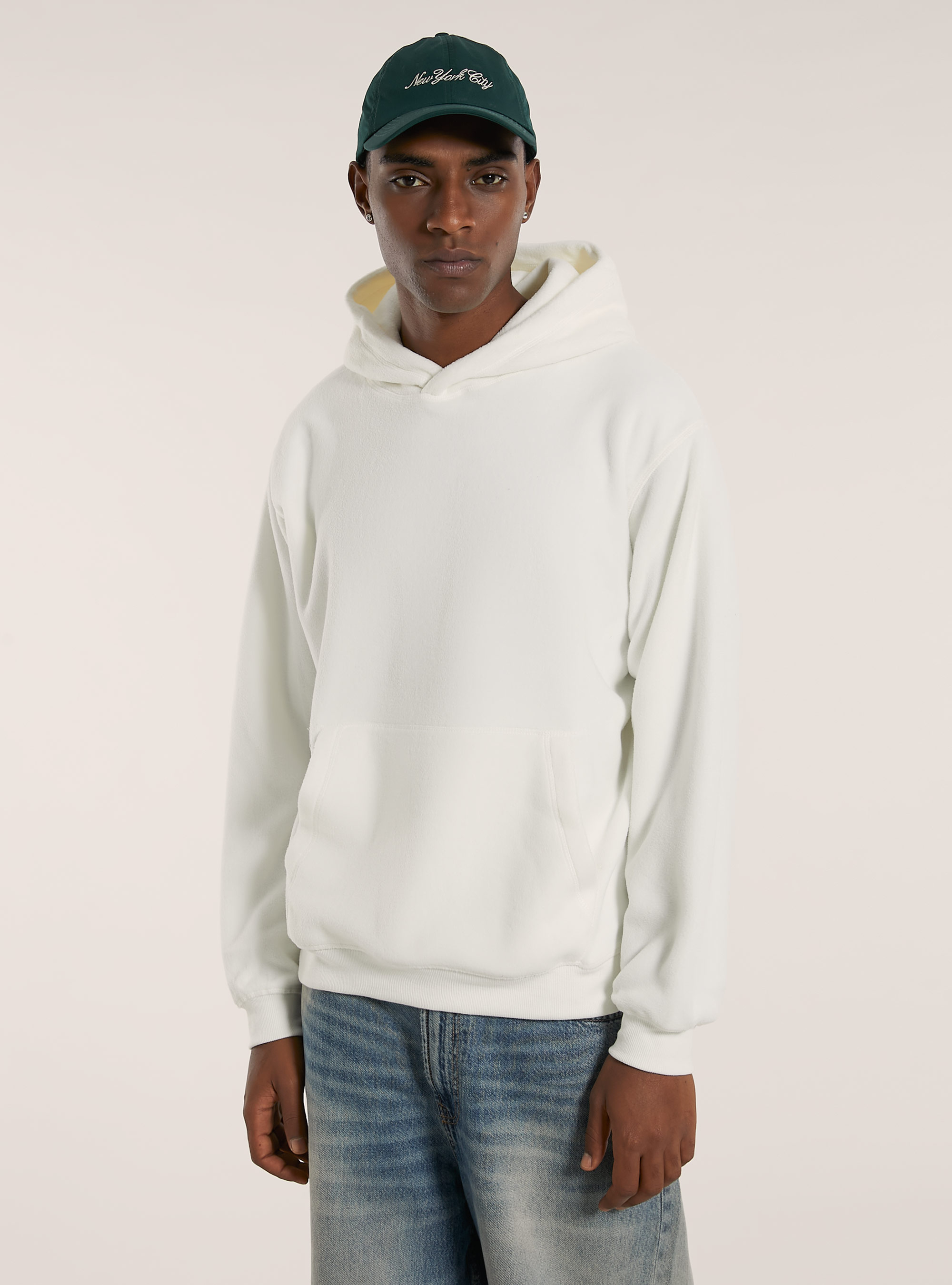 Sudadera con capucha de forro polar, WH2 WHITE