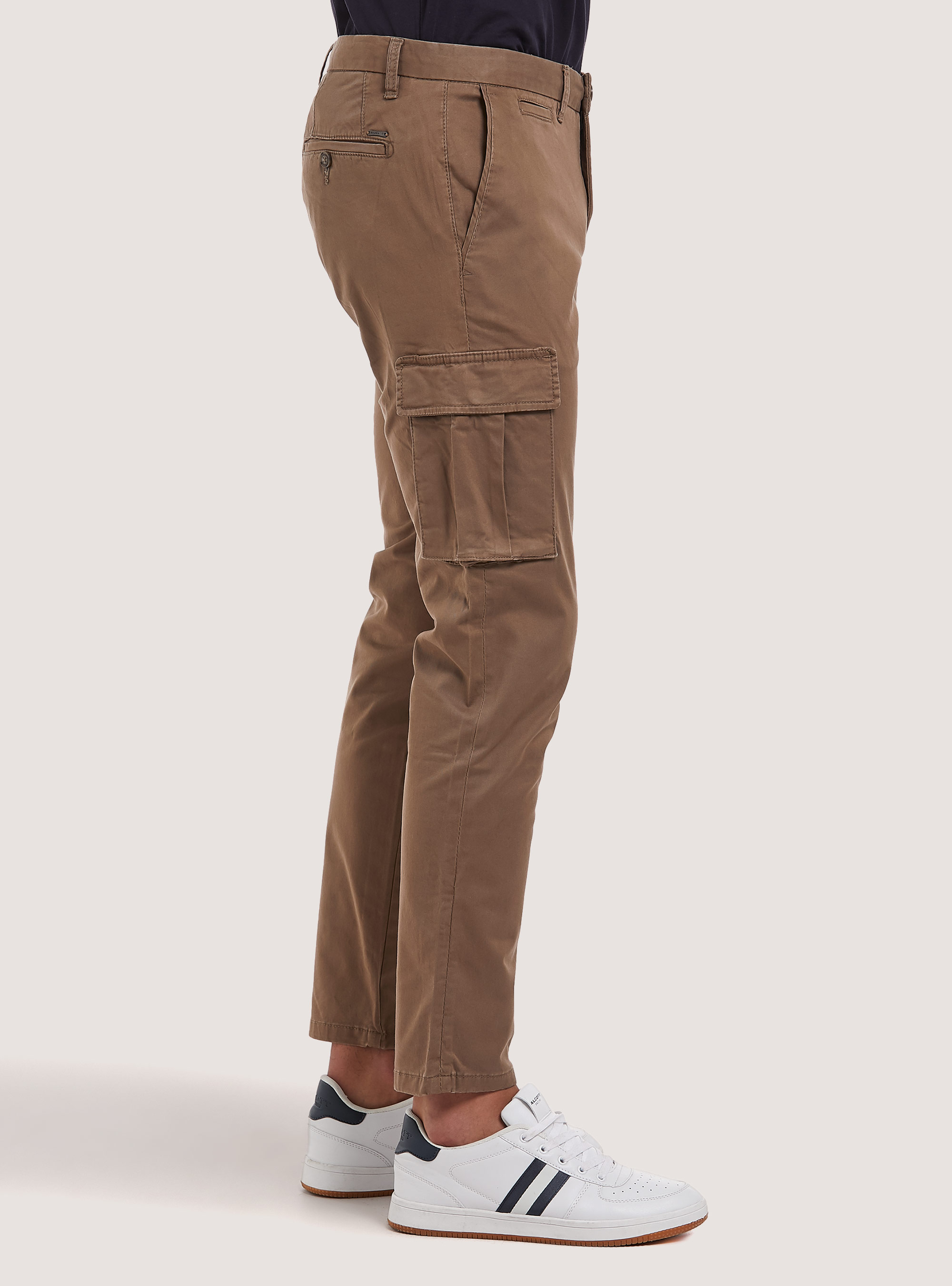 Buy Men's Camel Khaki Stretch Cargo Pants Online In India