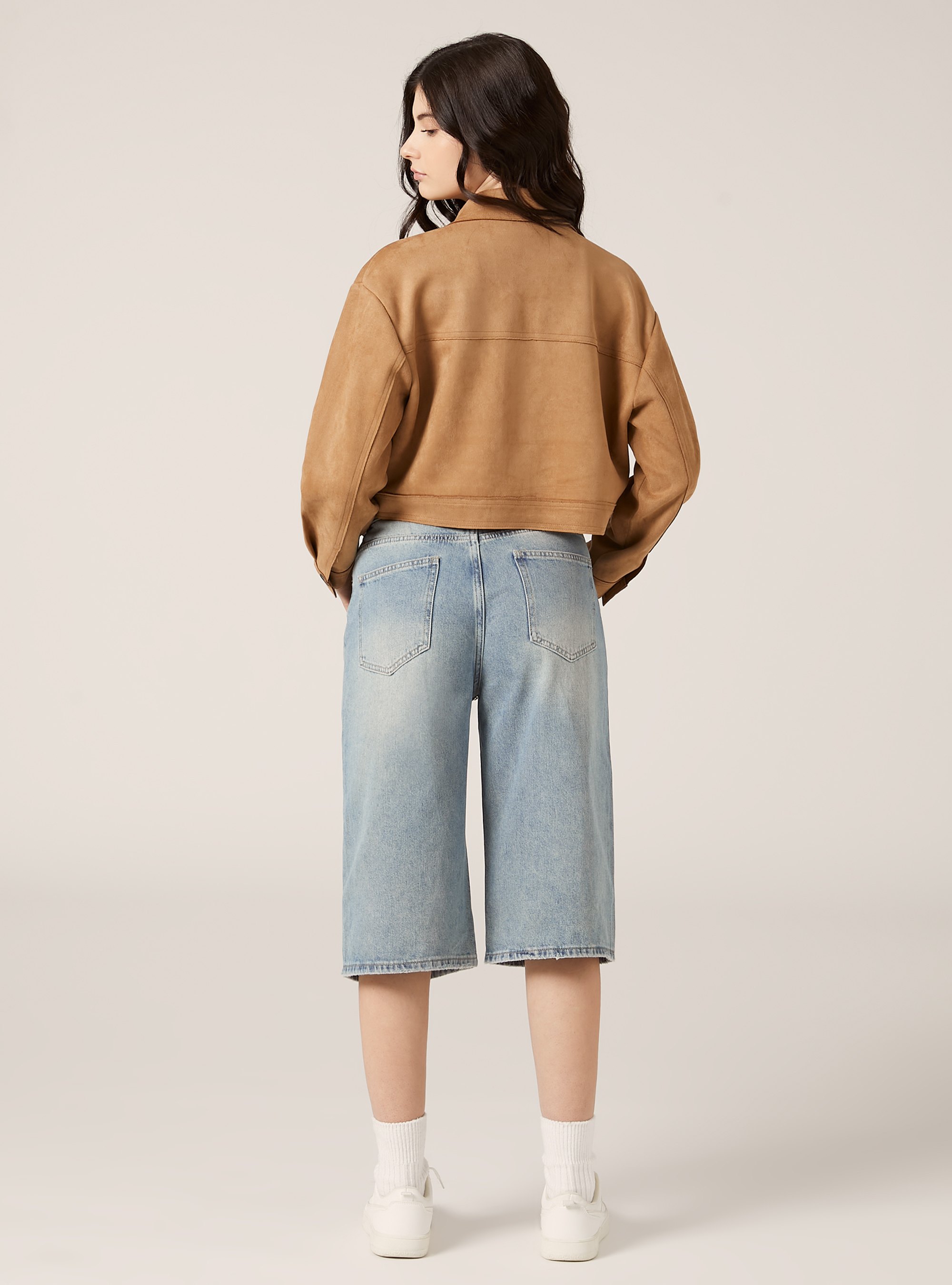 Suede effect shirt jacket, TB2 TOBACCO MEDIUM