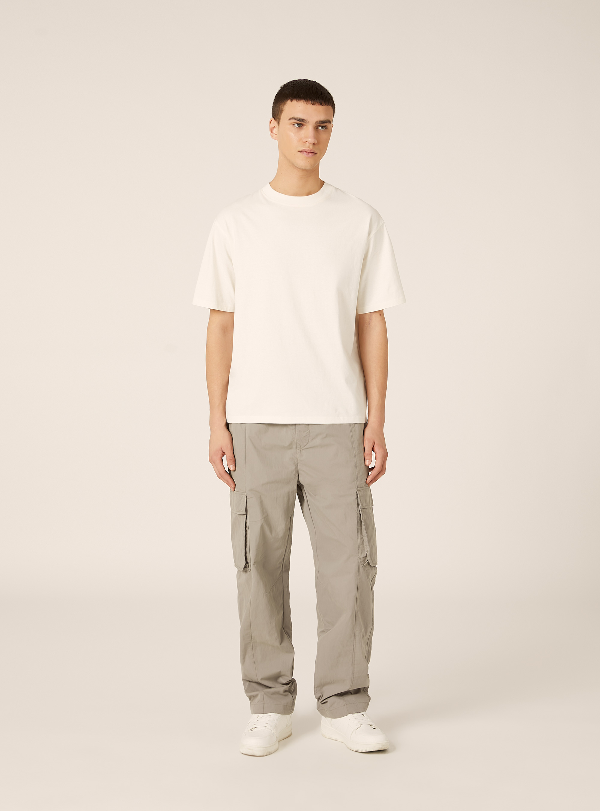 Pantaloni cargo parachute, GY3 GREY LIGHT