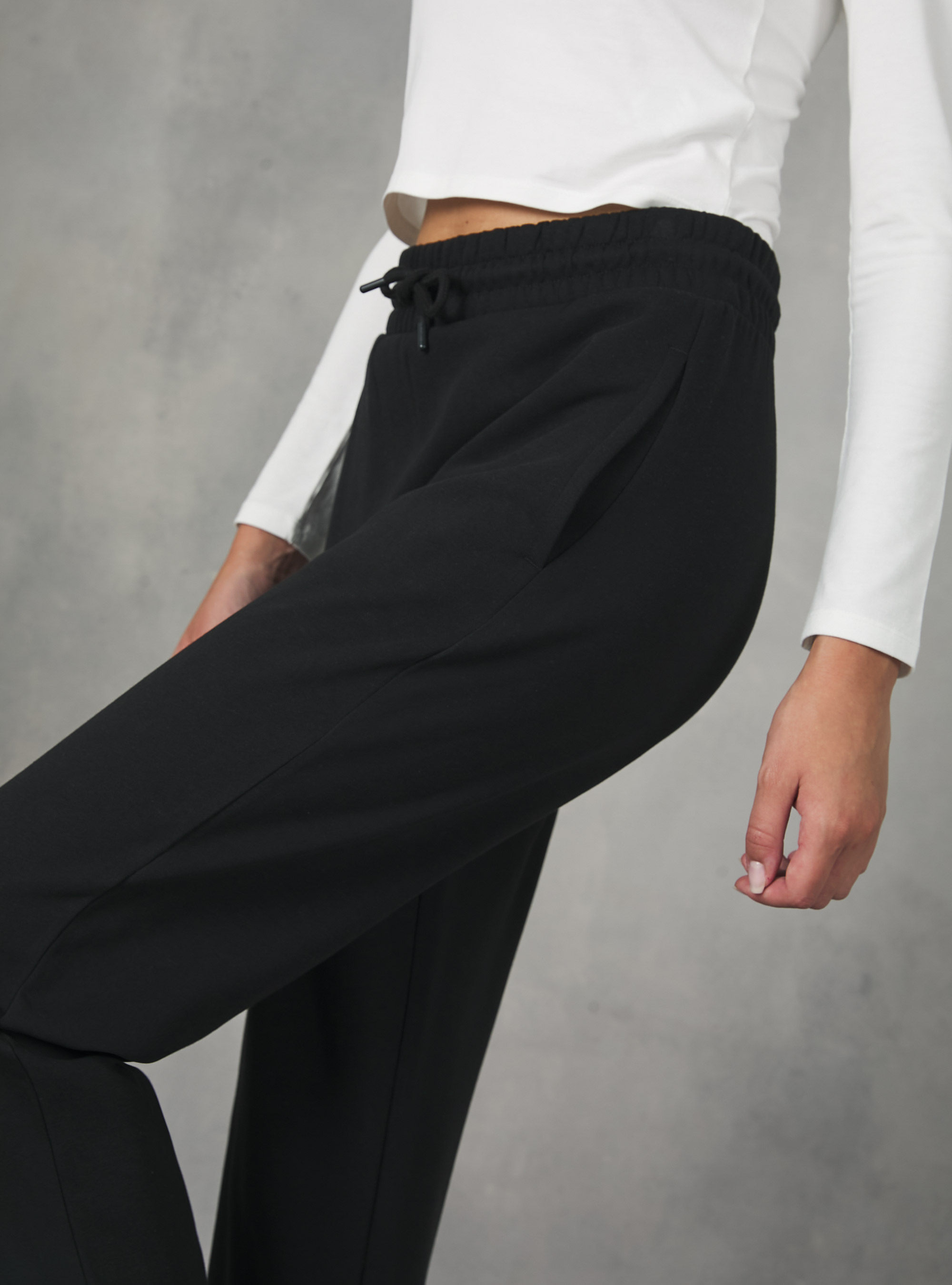 Plush jogger trousers, BK1 BLACK