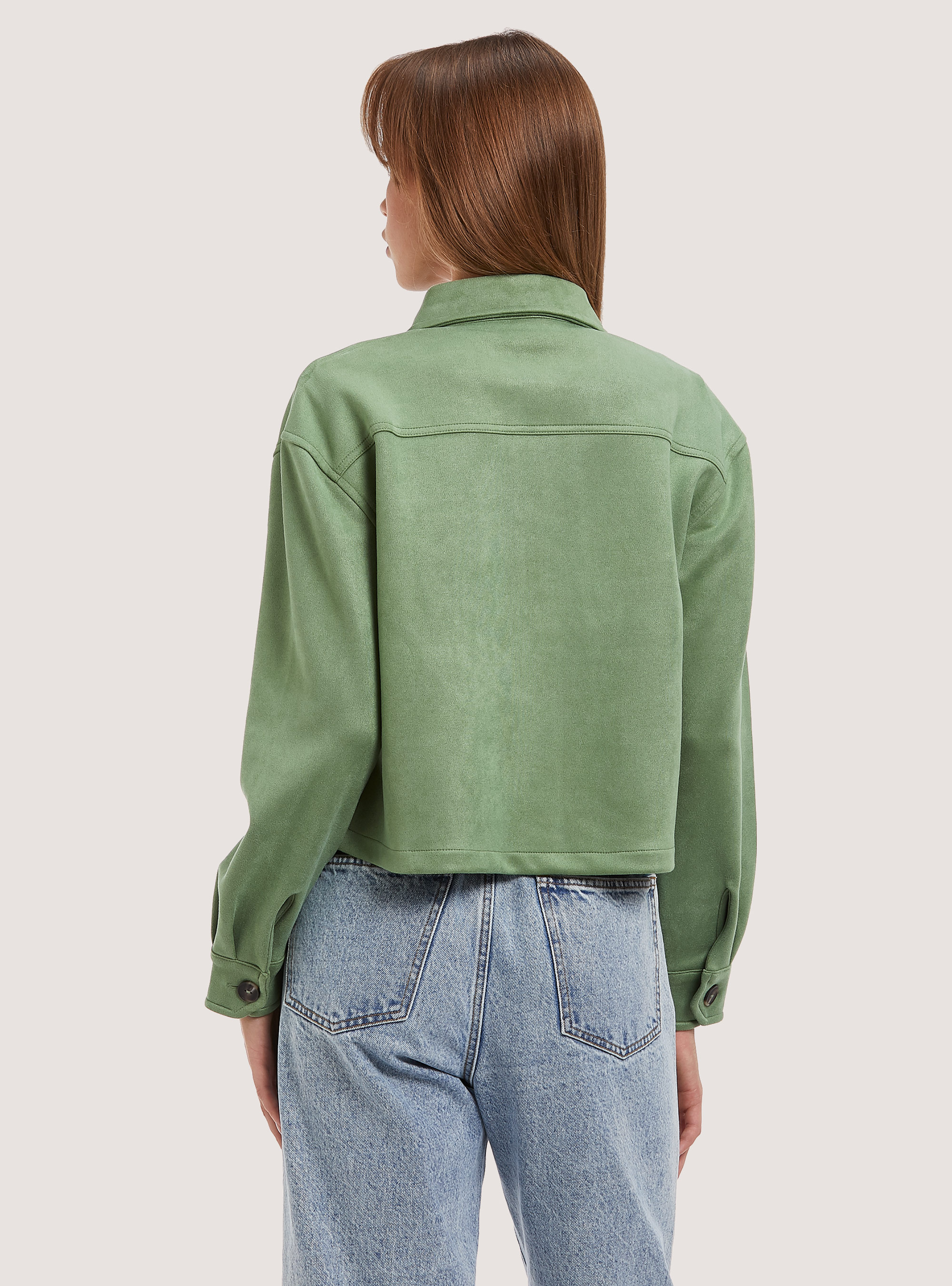 Veste de chemise courte en daim, KY3 KAKY LIGHT