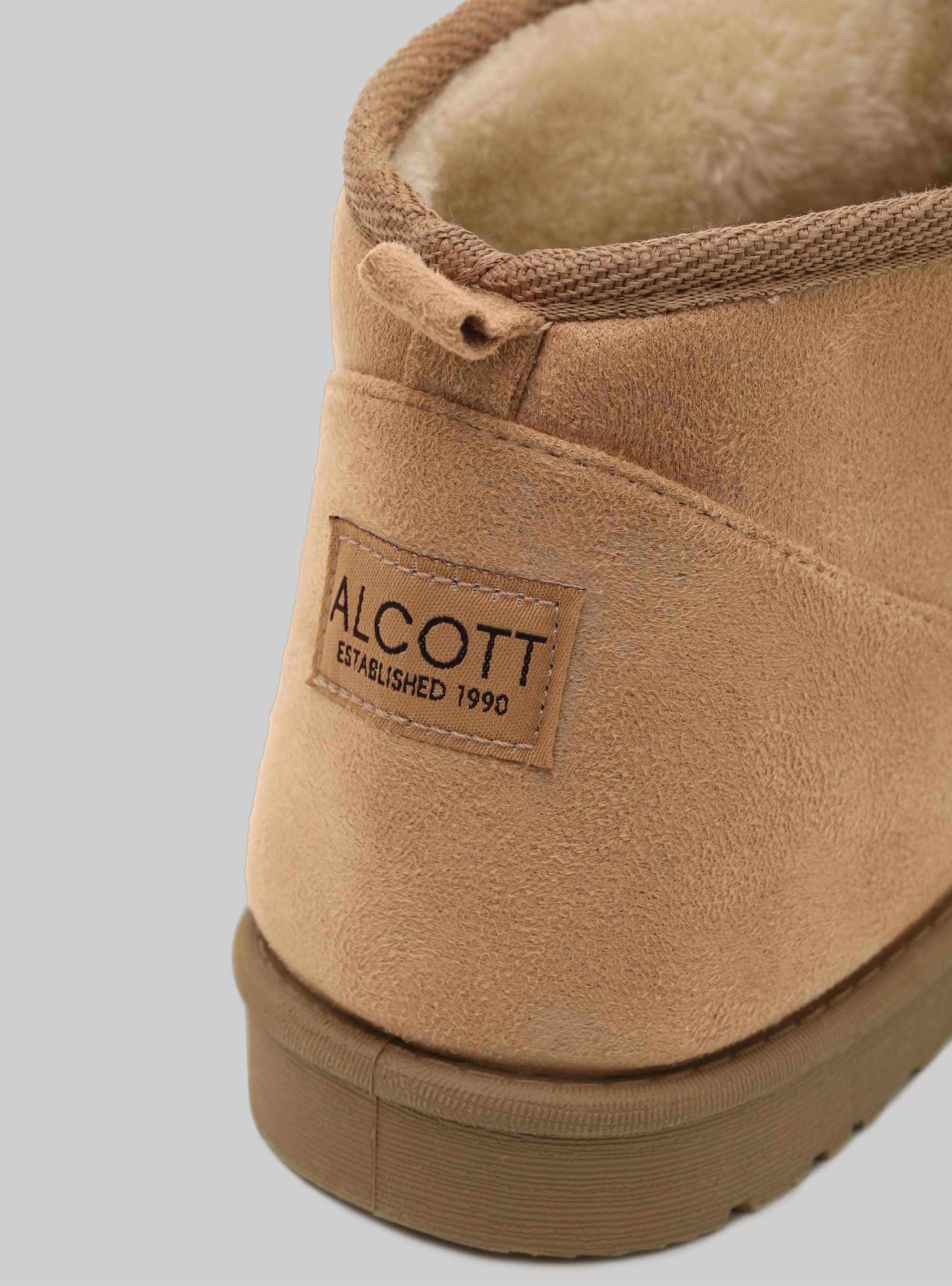 Low suede ankle boots with faux fur inside, BG2 BEIGE MEDIUM