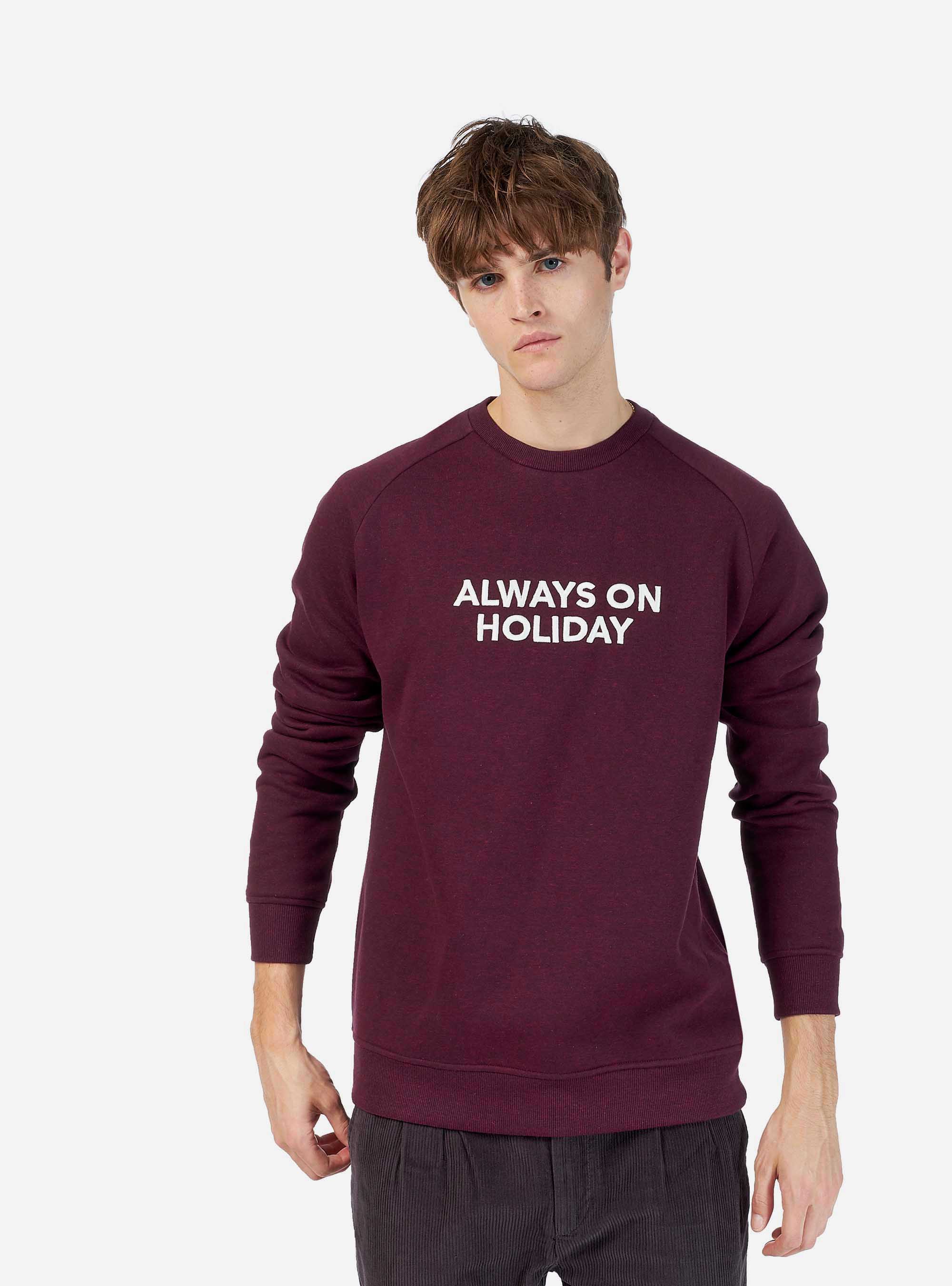 Sweat avec broderie, C3319 BORDEAUX