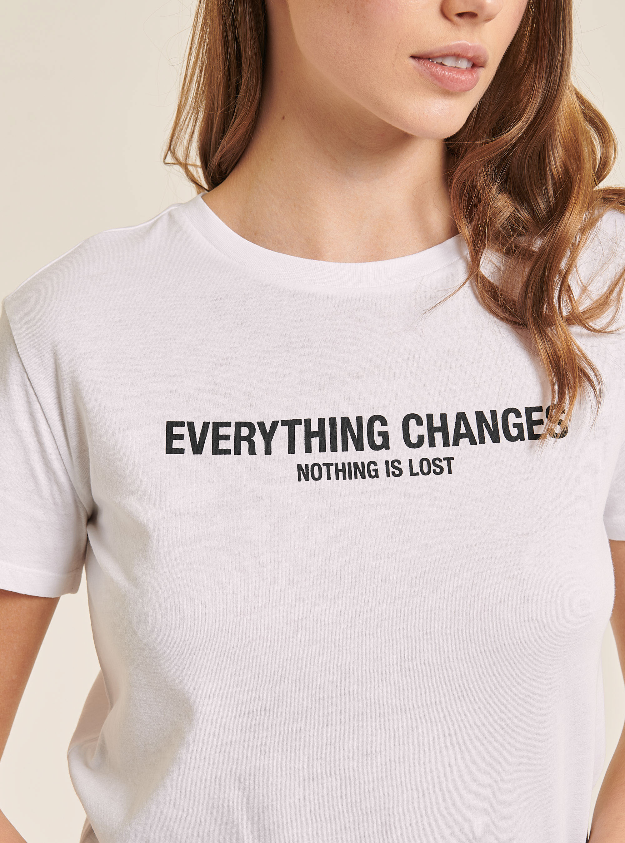 T-shirt with comfort fit lettering print, WHITE