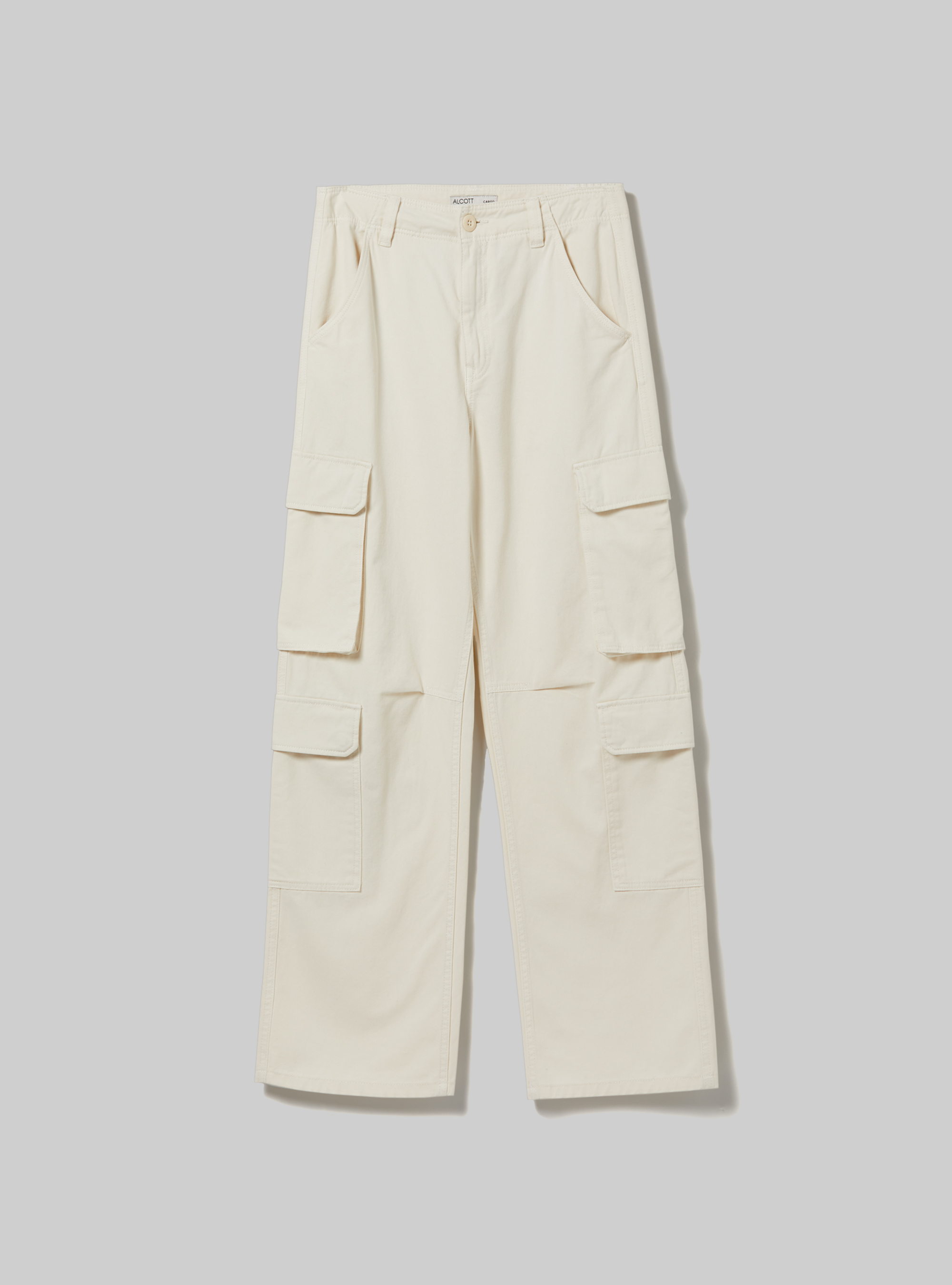 Pantaloni multicargo in twill, WH1 OFF WHITE