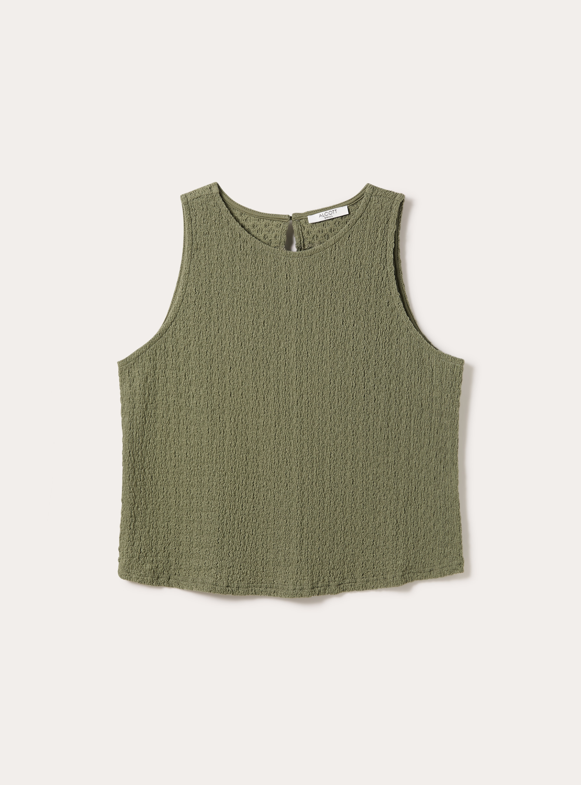 Waffle fabric tank top, KY2 KAKY MEDIUM