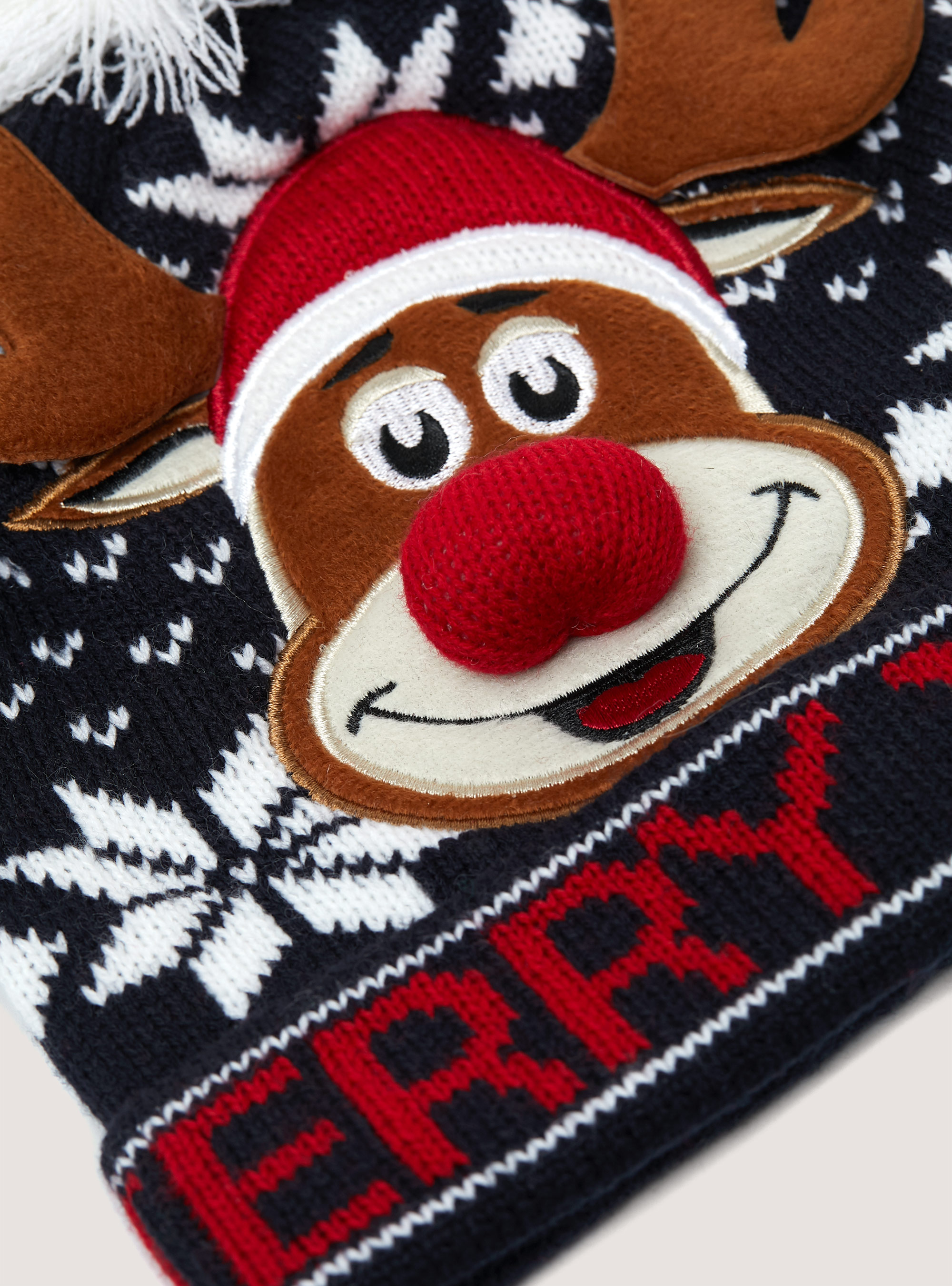 Christmas Family Collection hat with pom-pom, NA1 NAVY DARK