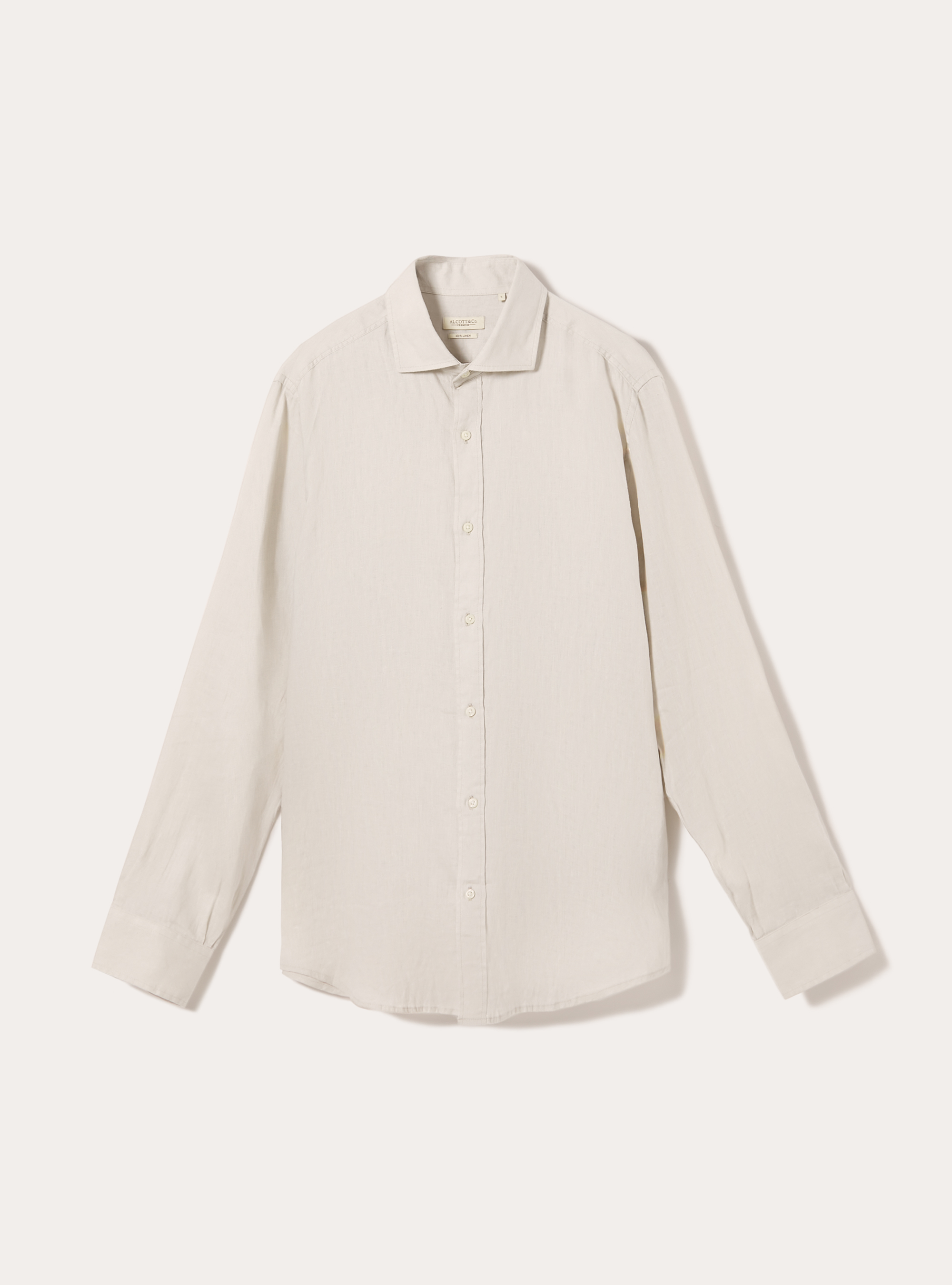 Chemise à manches longues en pur lin, SA3 SAND LIGHT