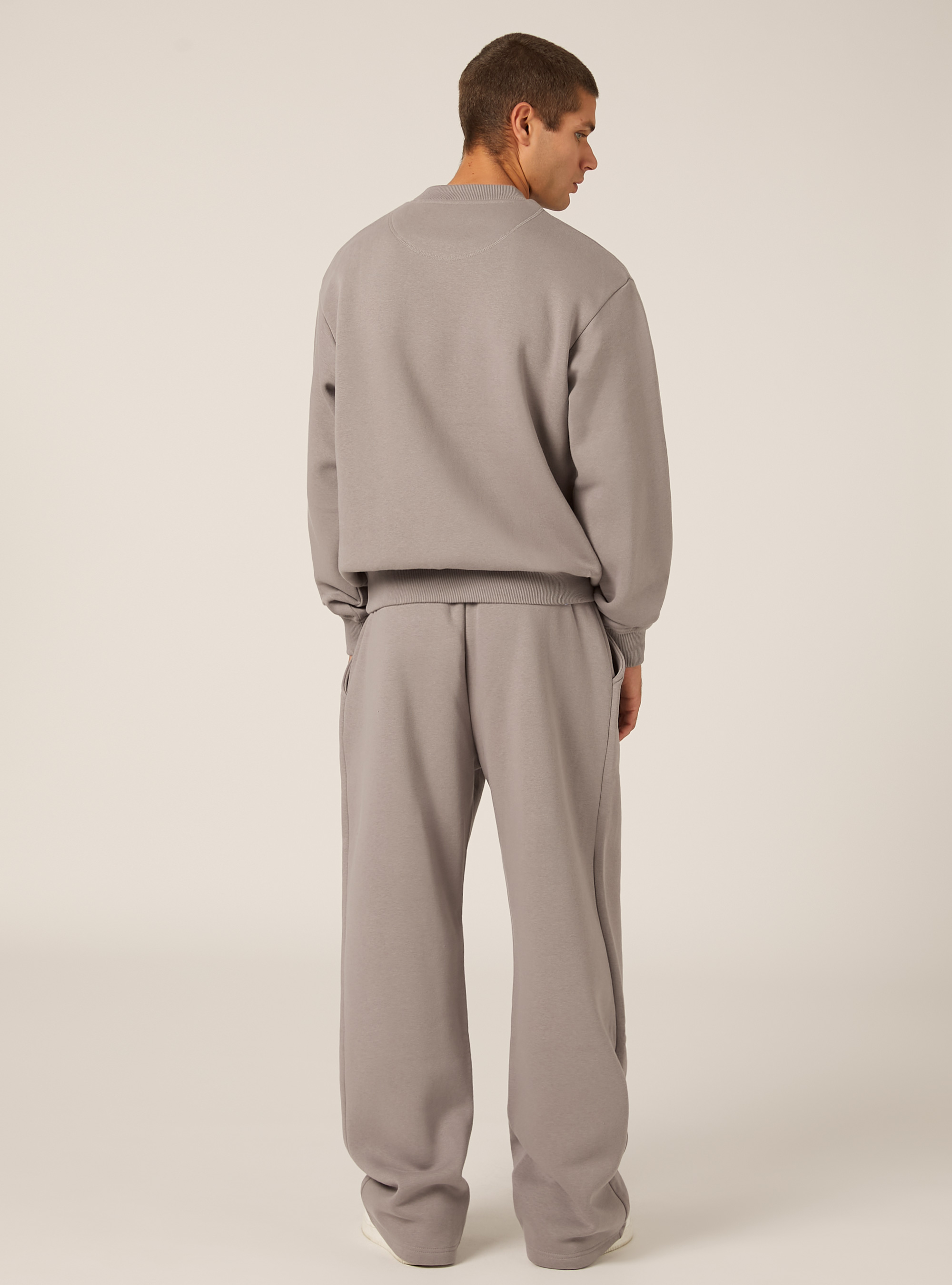 Boxy fit crew neck sweatshirt, GY2 GREY MEDIUM