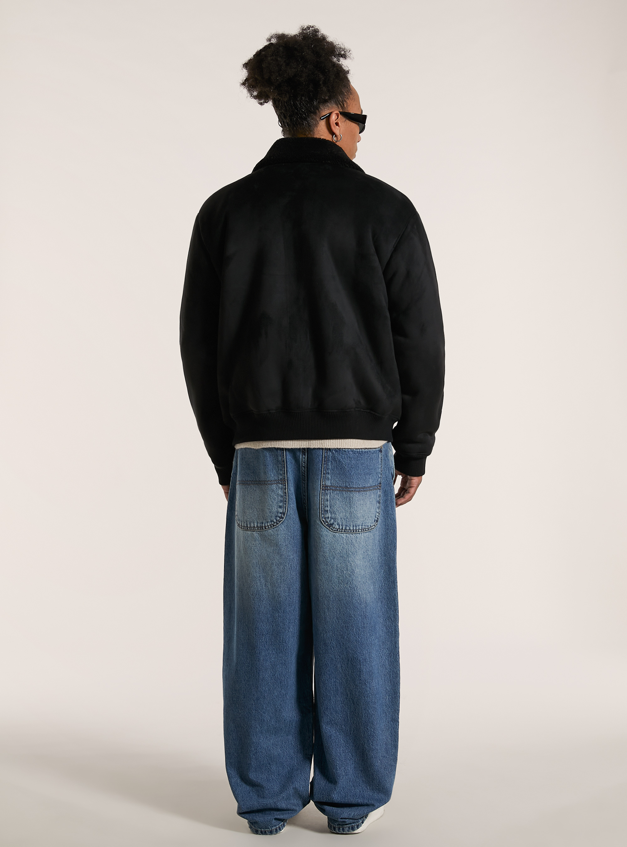 Montone effetto suede, BK1 BLACK