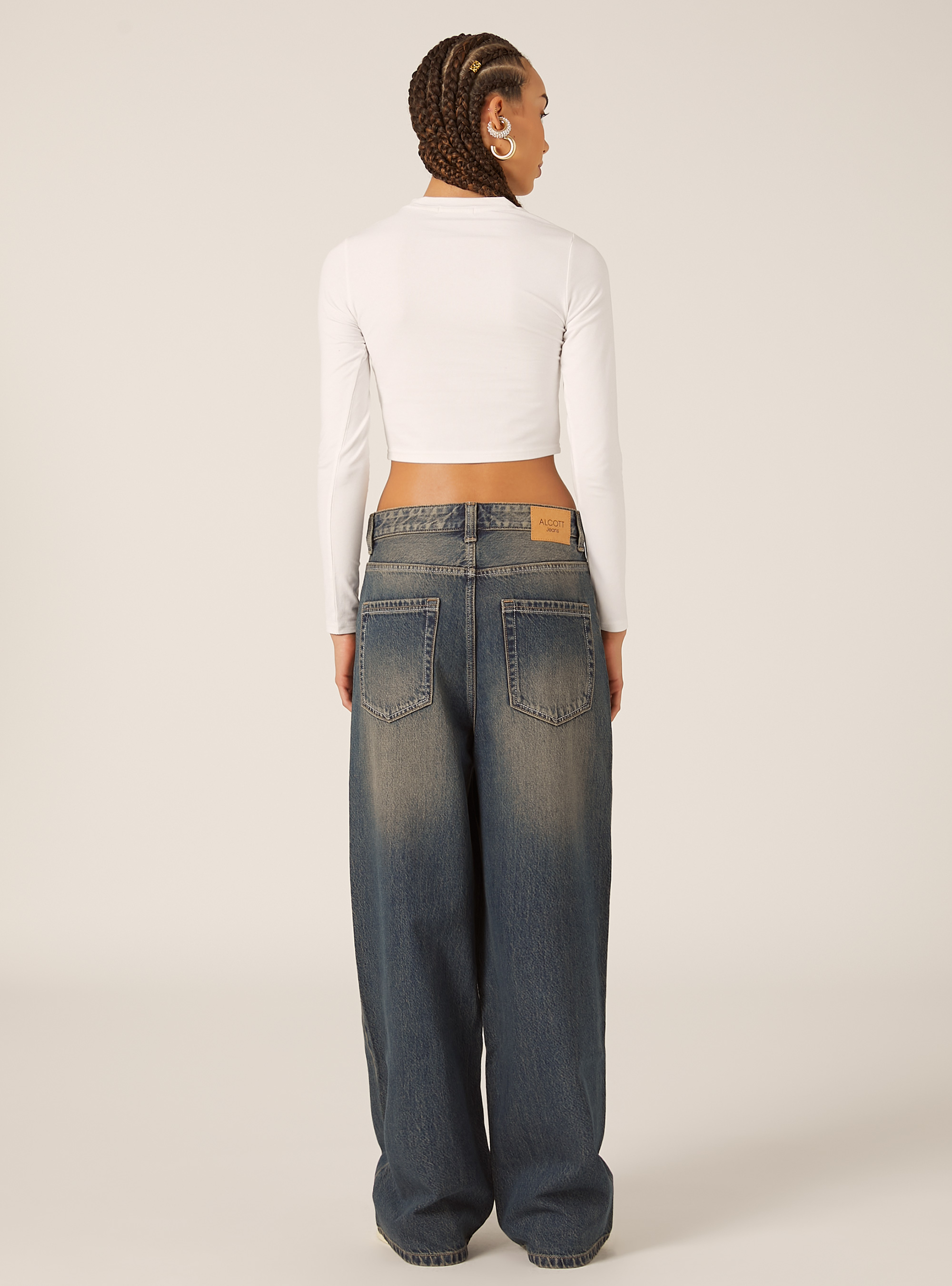 Super baggy fit jeans, D100 BLUE DARK OVERDYE