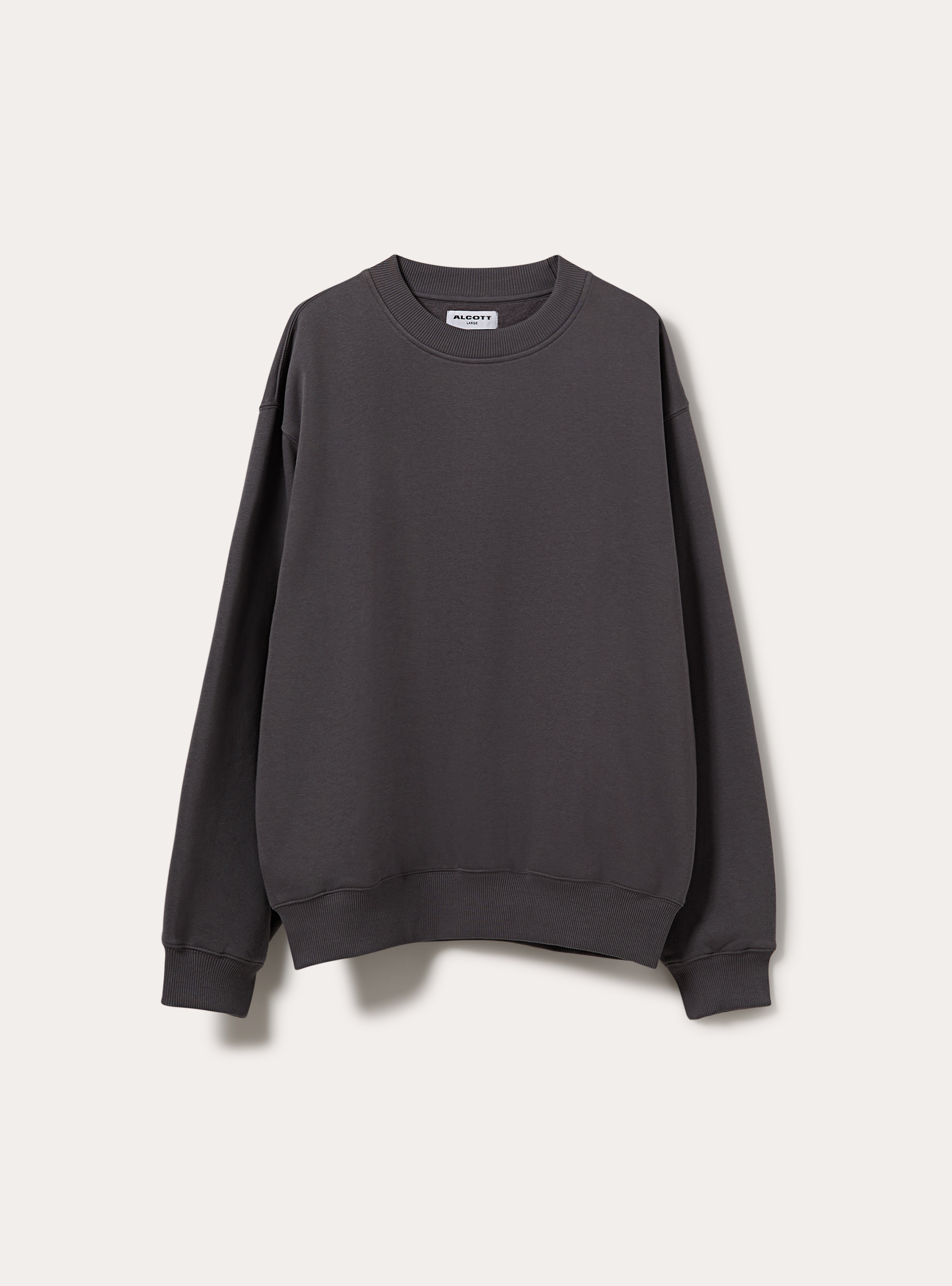 Sweat col rond basique coupe boxy, GY1 GREY DARK