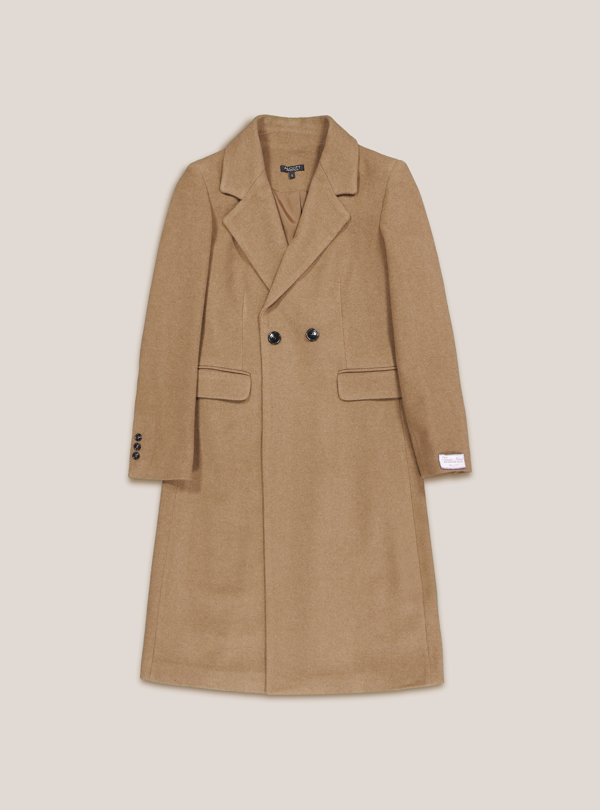 Cappotto monopetto lungo in misto lana, TB2 TOBACCO MEDIUM