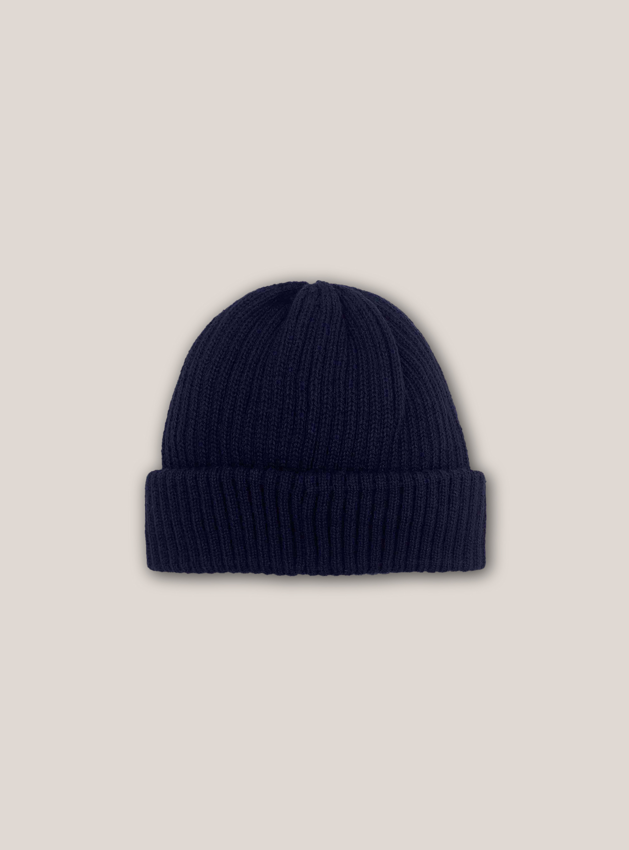 Cappello in rib con logo, C210 BLUE NAVY