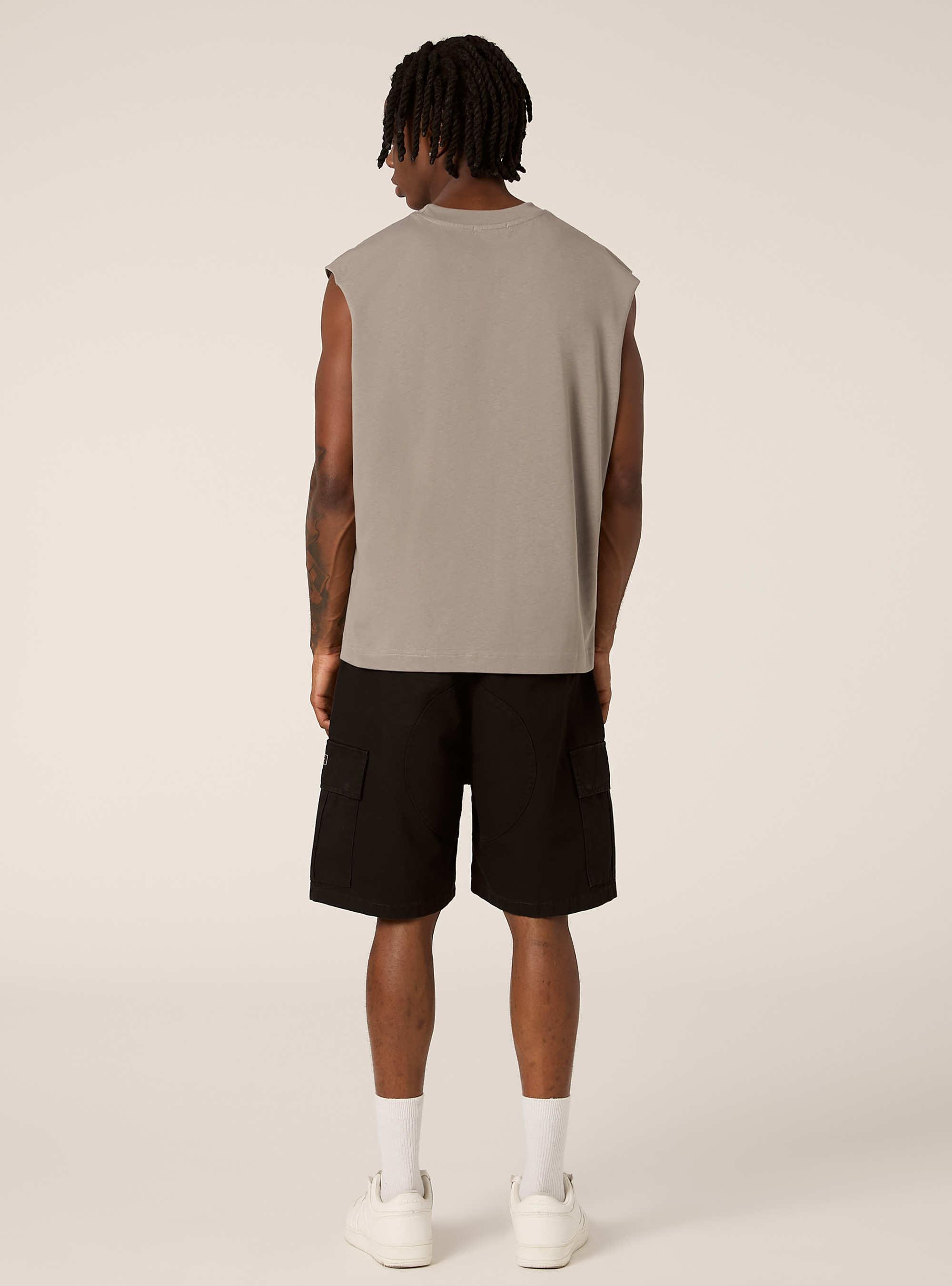 Canotta boxy fit tinta unita, GY2 GREY MEDIUM