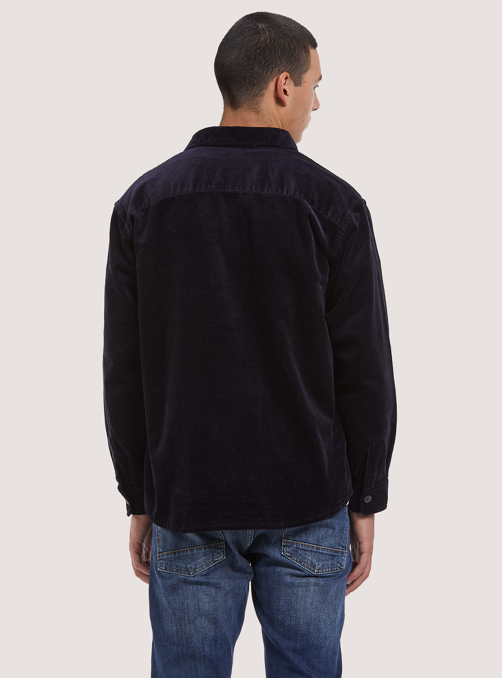 Camicia in velluto a costine, NA1 NAVY DARK